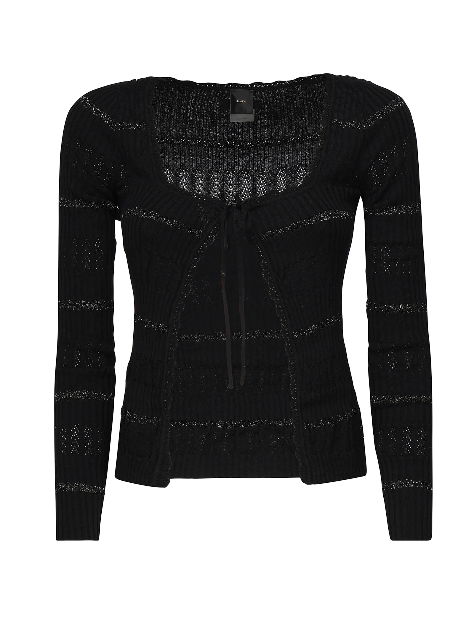 Pinko Long-sleeved Polo With Metallic Stripe