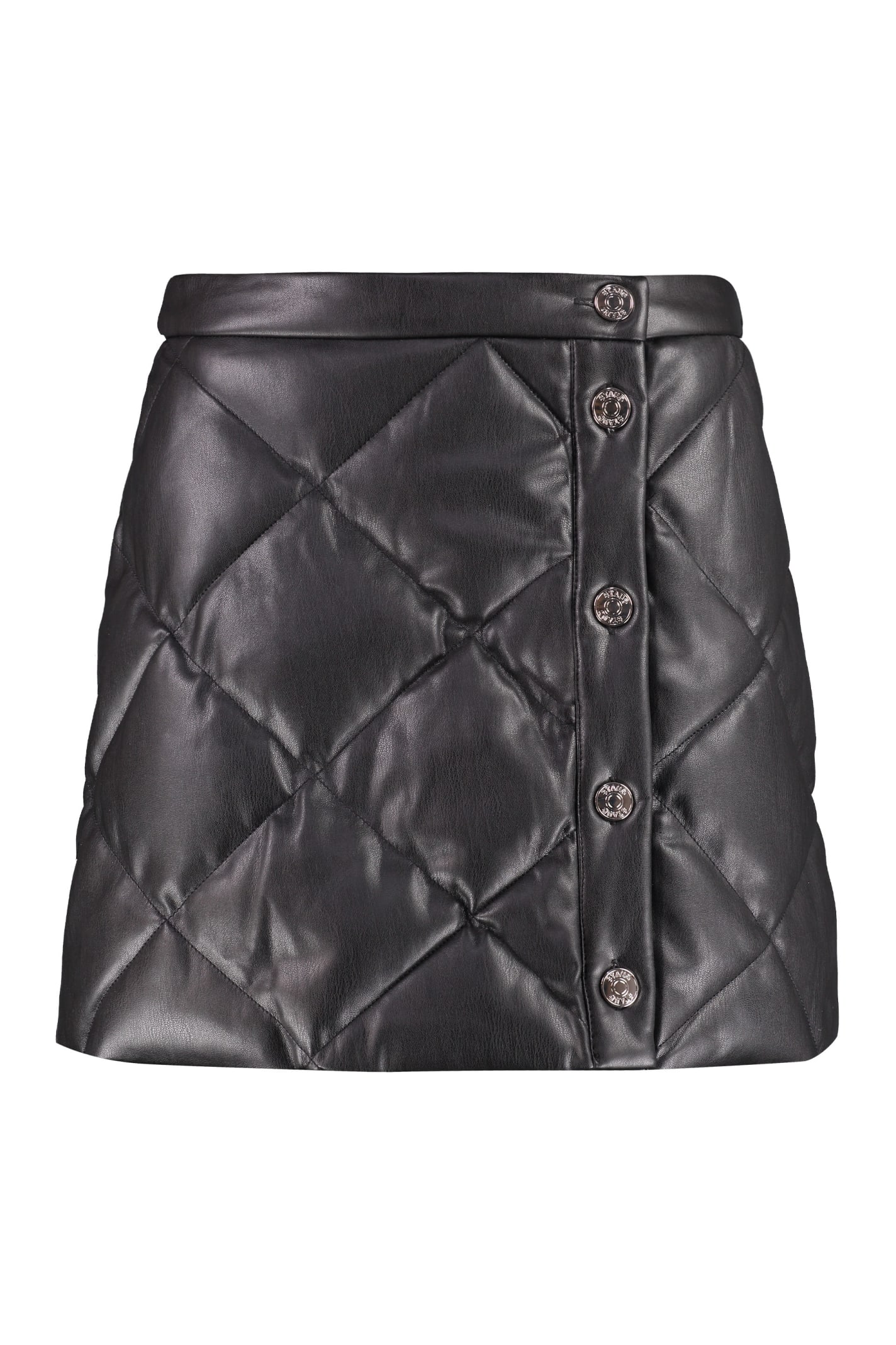 STAUD Dice Quilted Faux Leather Mini Skirt