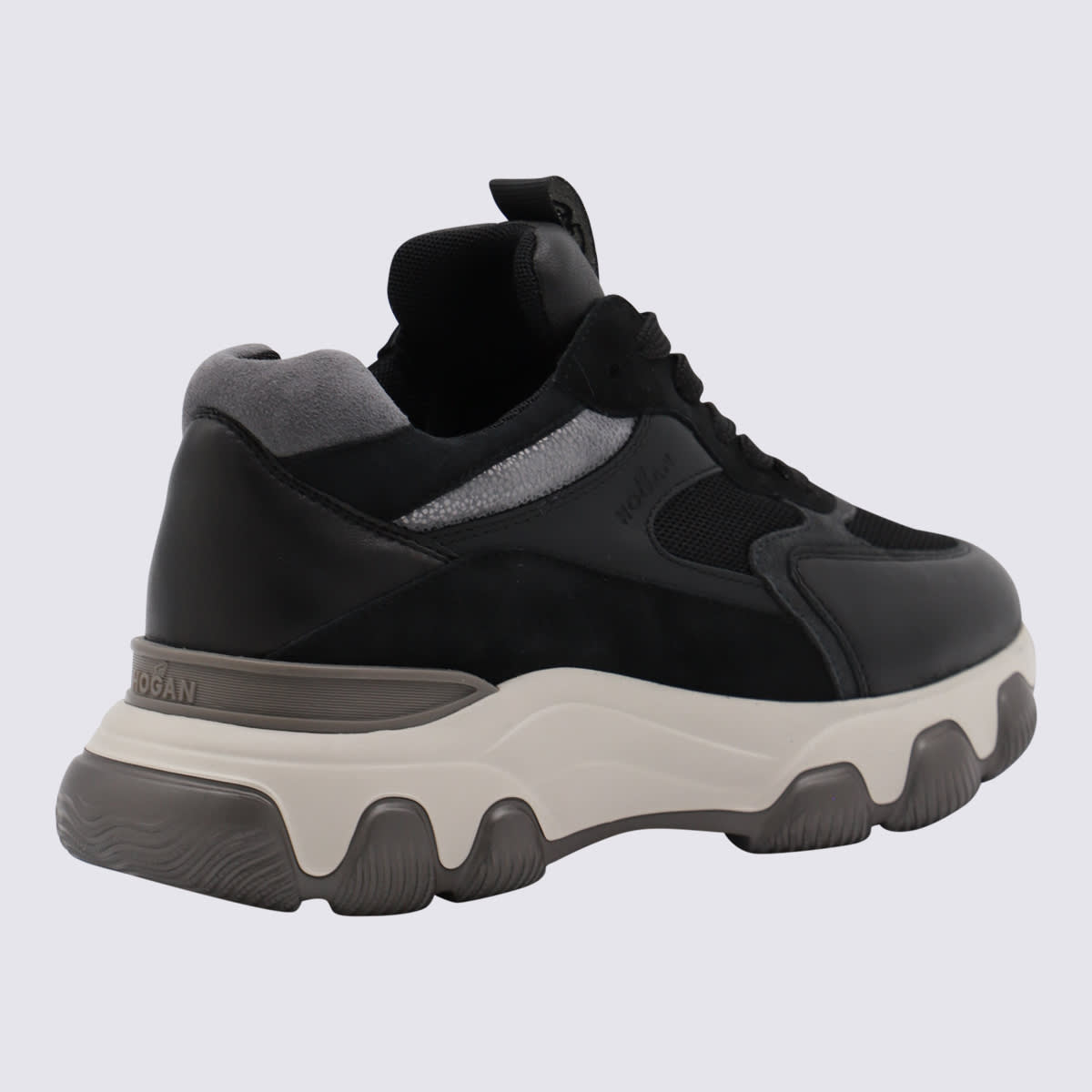 Hogan Black Hyperactive Leather Sneakers In Black