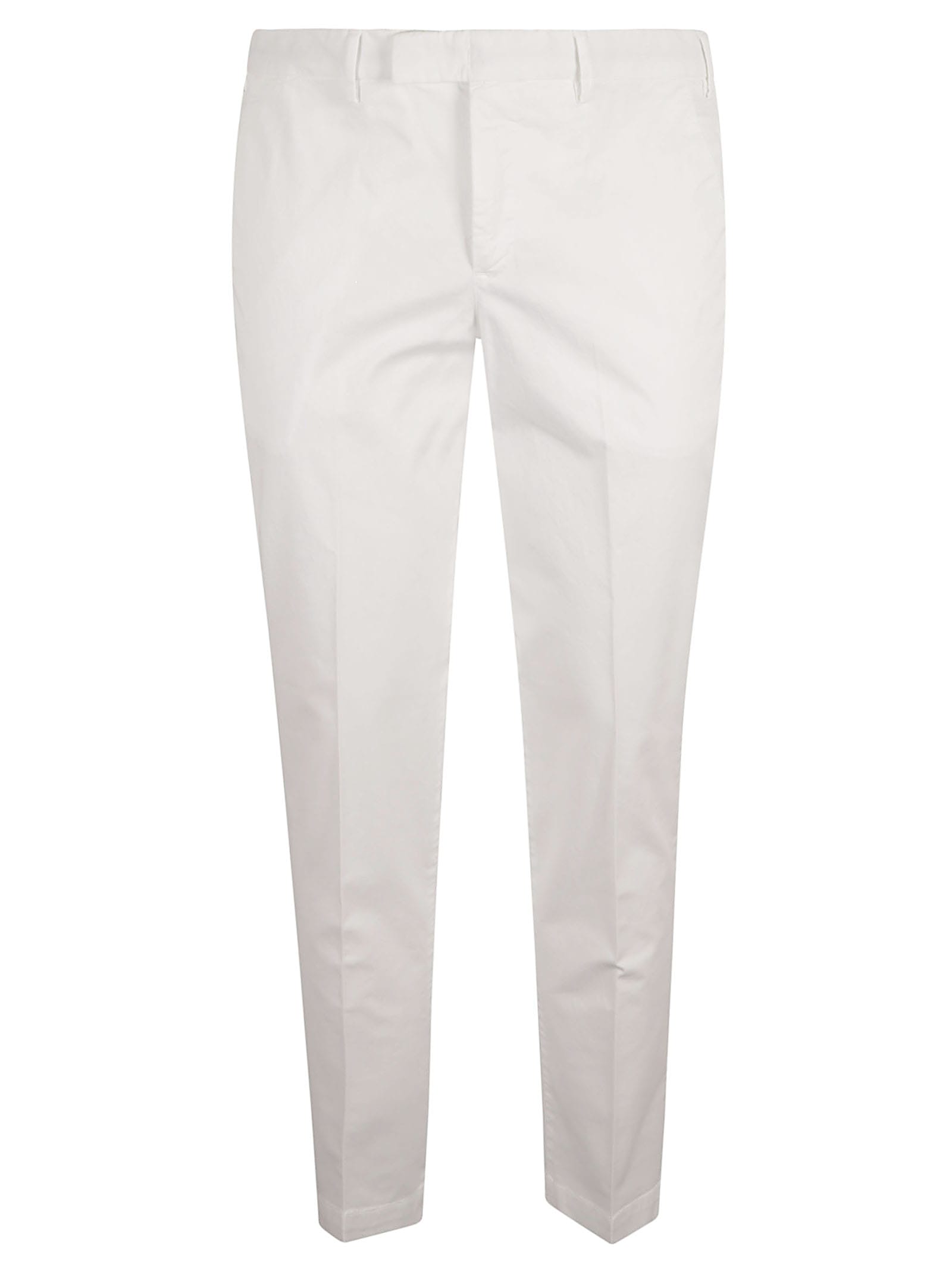 Shop Pt01 Slim Fit Plain Trousers In White