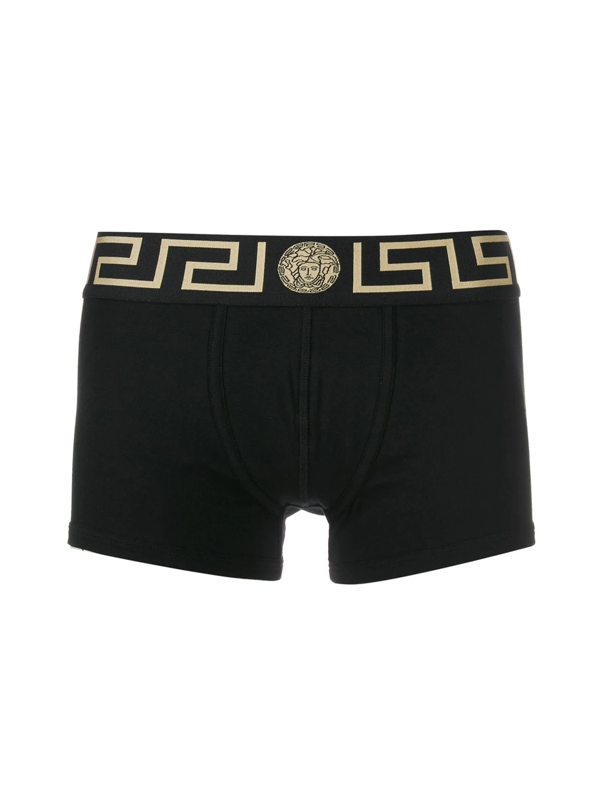 Shop Versace Underpants Low Rise Trunk Jersey Topeka Bi-stretch Cotton Organic In G Black Gold