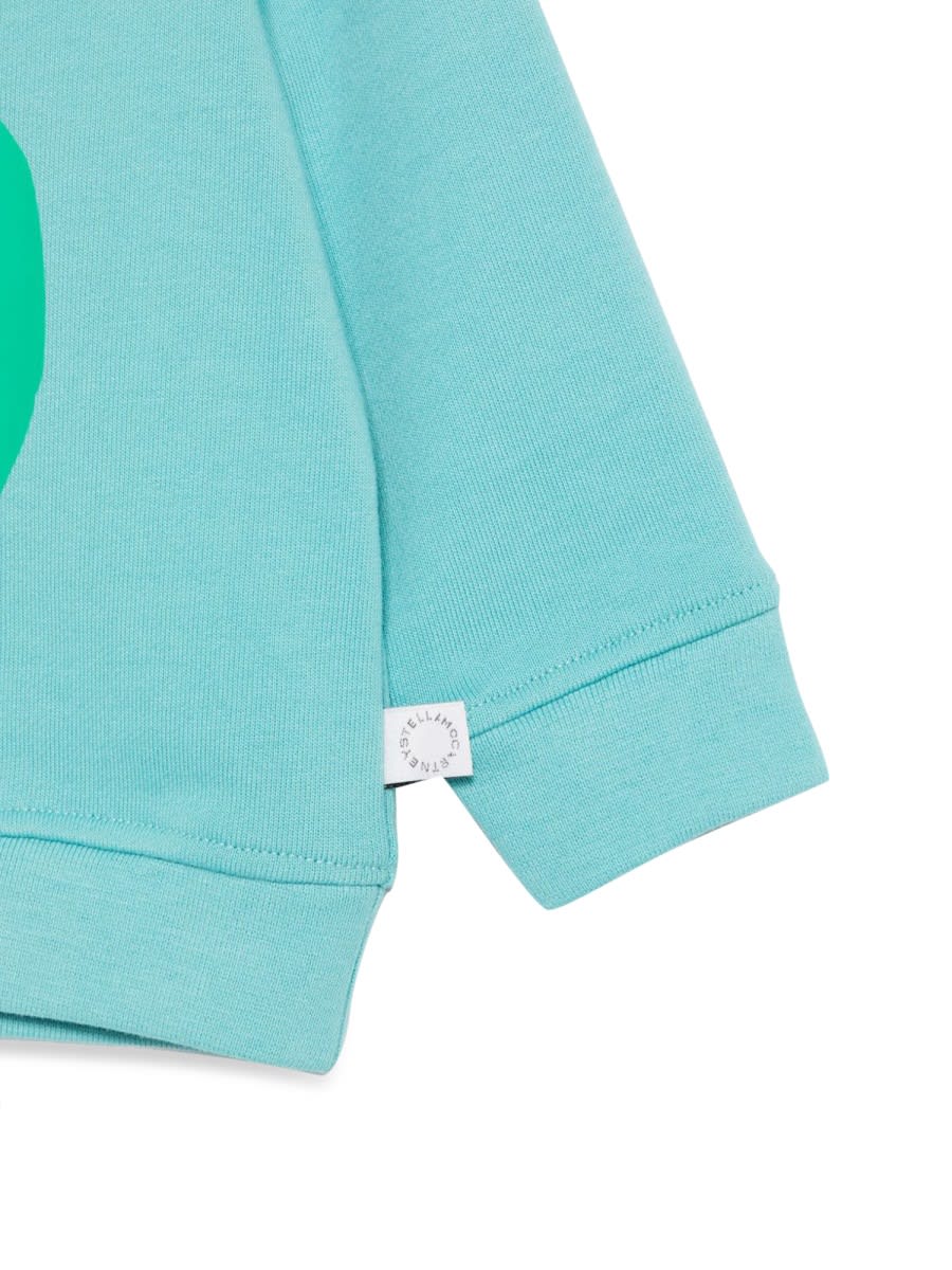 Stella Mccartney Light Blue Sweatshirt For Baby Boy With Frog In Multicolour