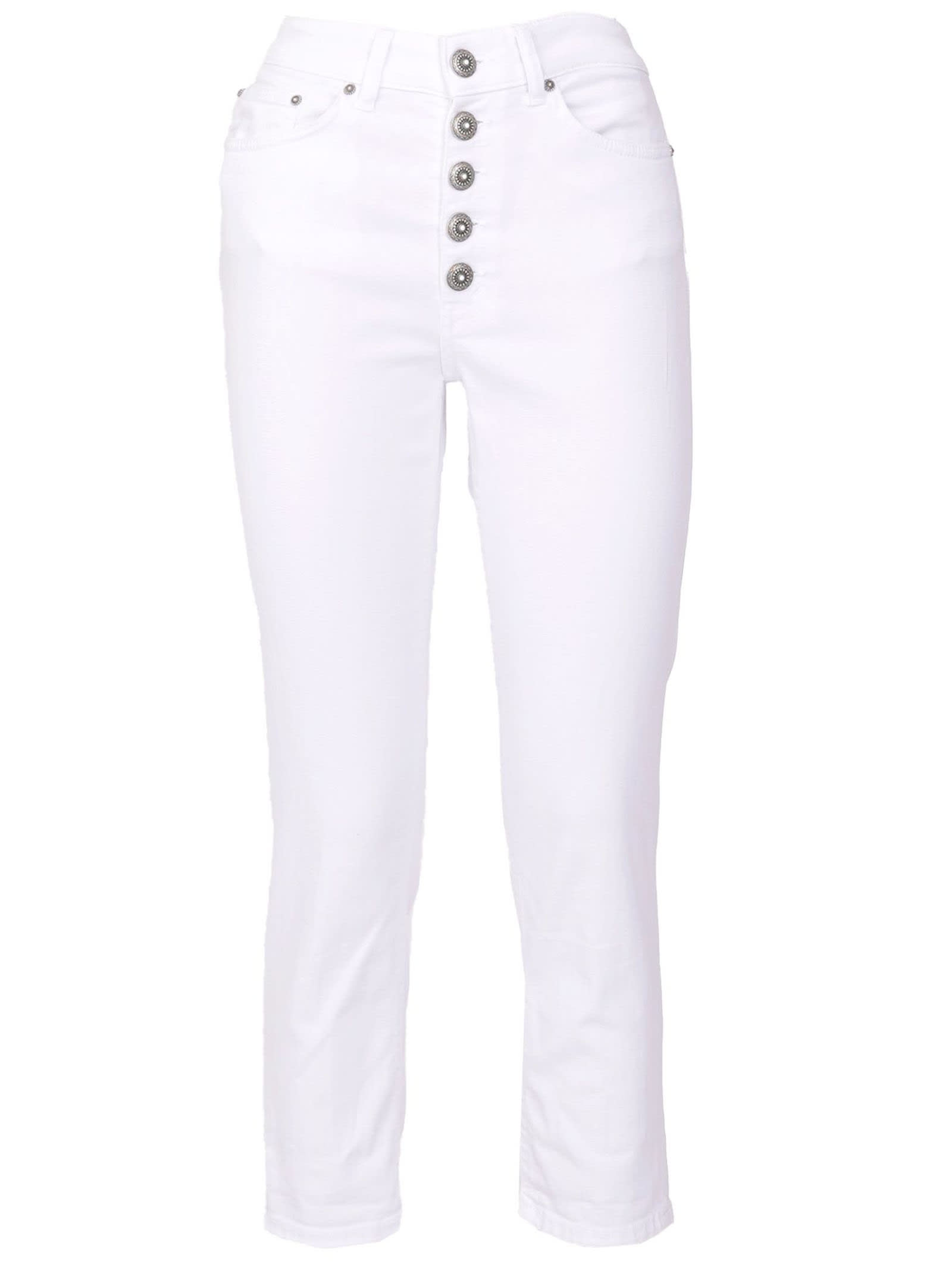 Shop Dondup White Cotton-blend Jeans