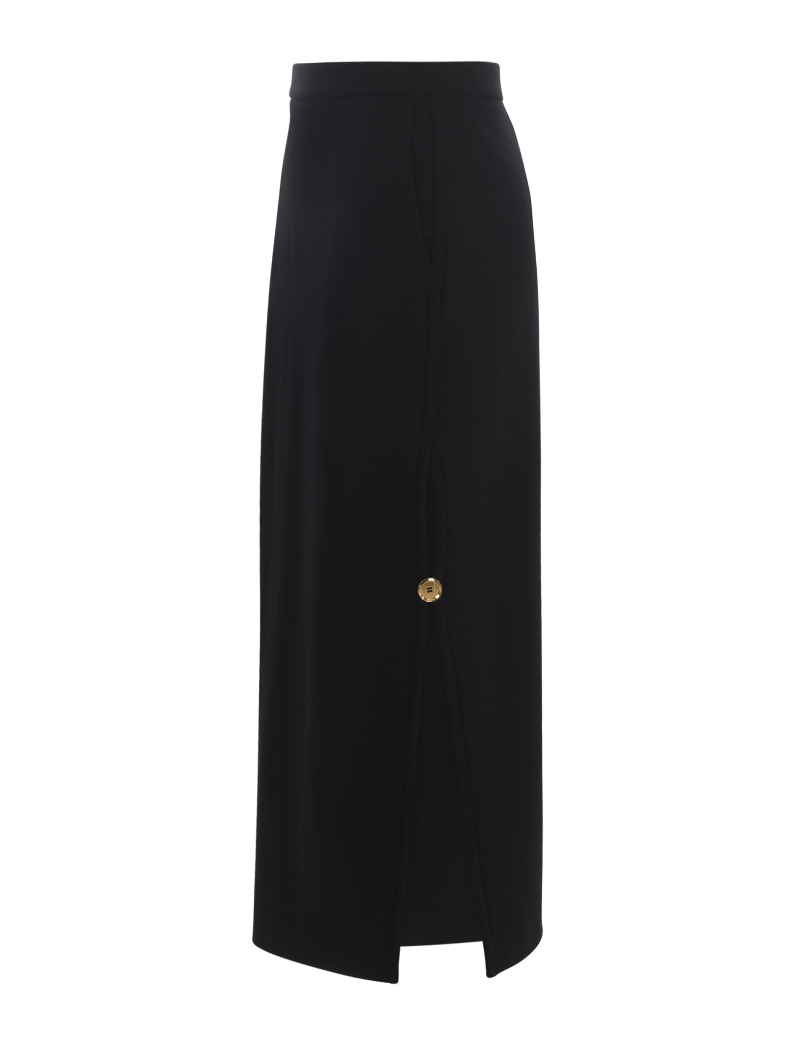 Shop Pinko Long Skirt  Gto With Buttons In Black