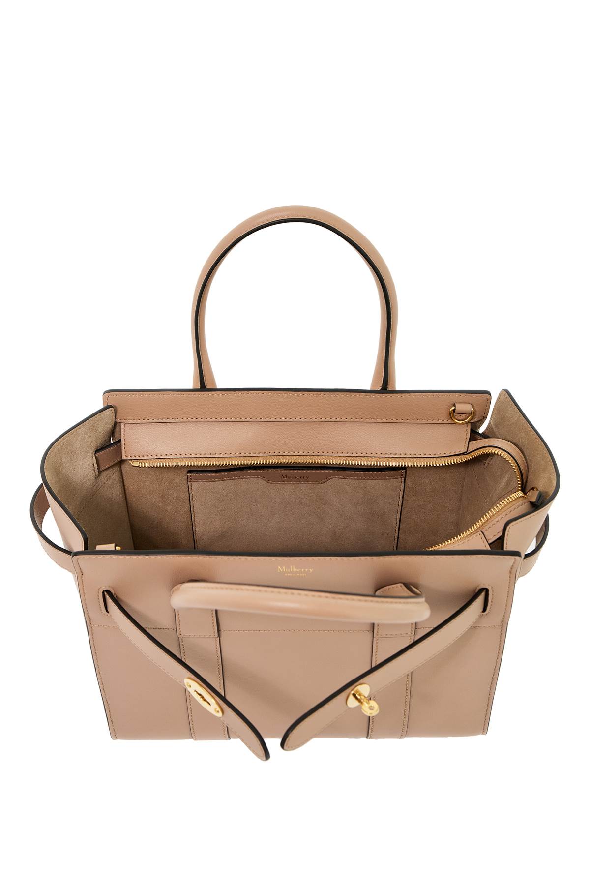 Shop Mulberry Zipped Bayswater Handbag In Maple (beige)