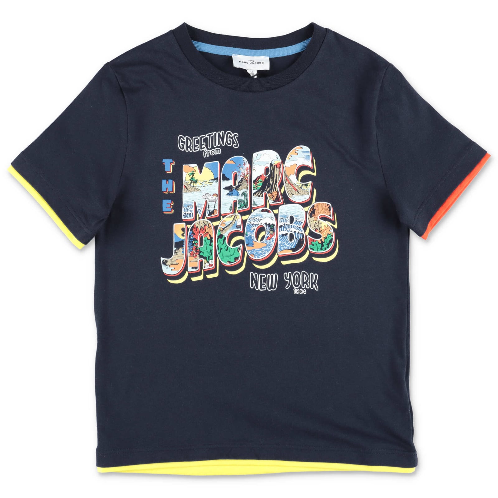 Little Marc Jacobs T-shirt Blu Navy In Jersey Di Cotone