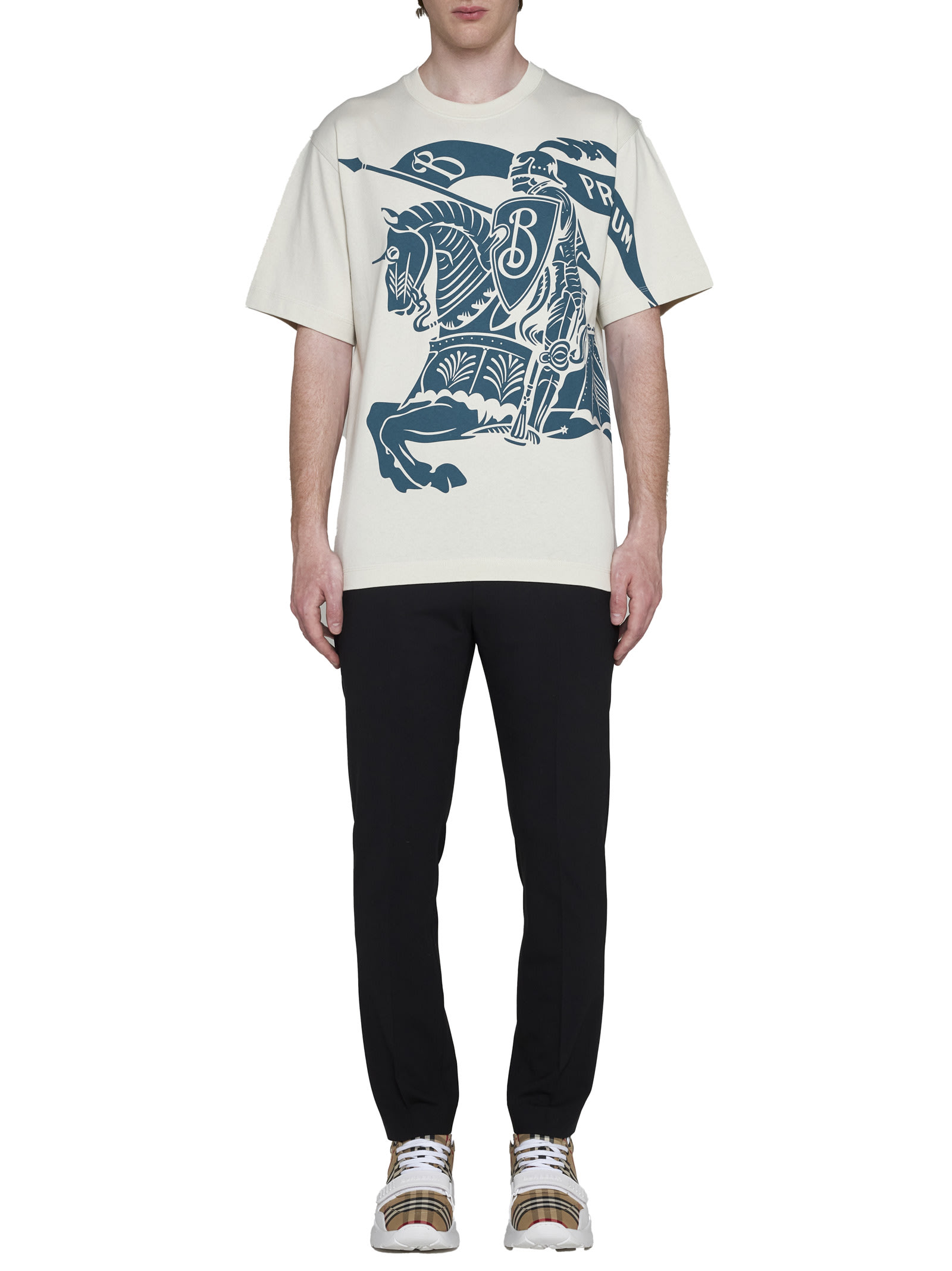 Shop Burberry T-shirt In Plaster