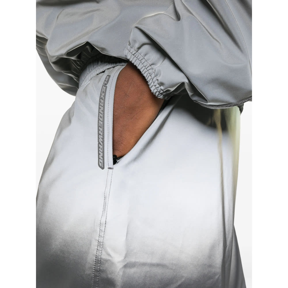 Alexander Wang Gradient Reflective Track Pants In Metallic