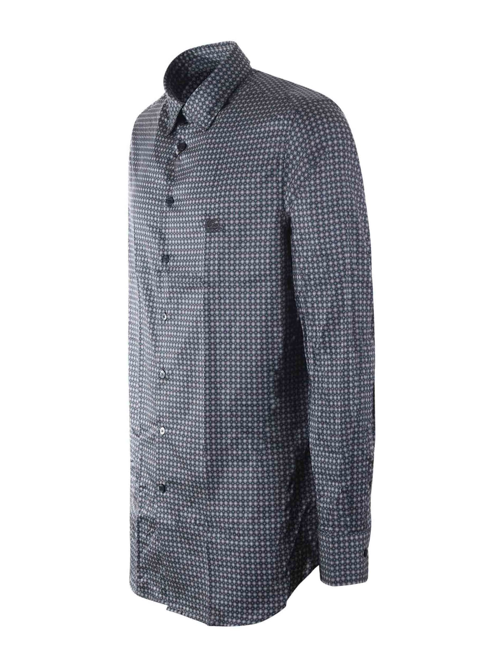 Shop Etro Shirt In Grigio Scuro/blu Scuro