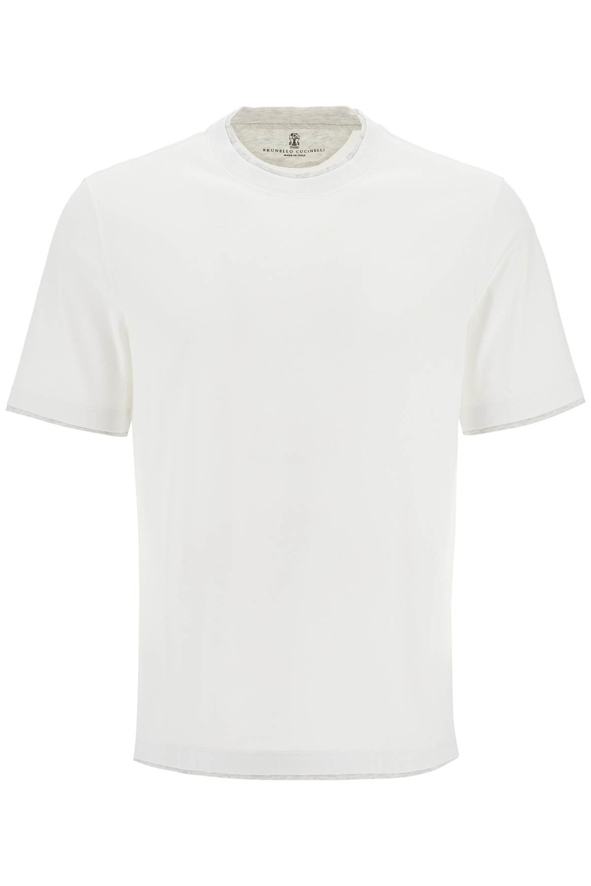 Shop Brunello Cucinelli Layered-effect T-shirt In Bianco Ottico+perla (white)