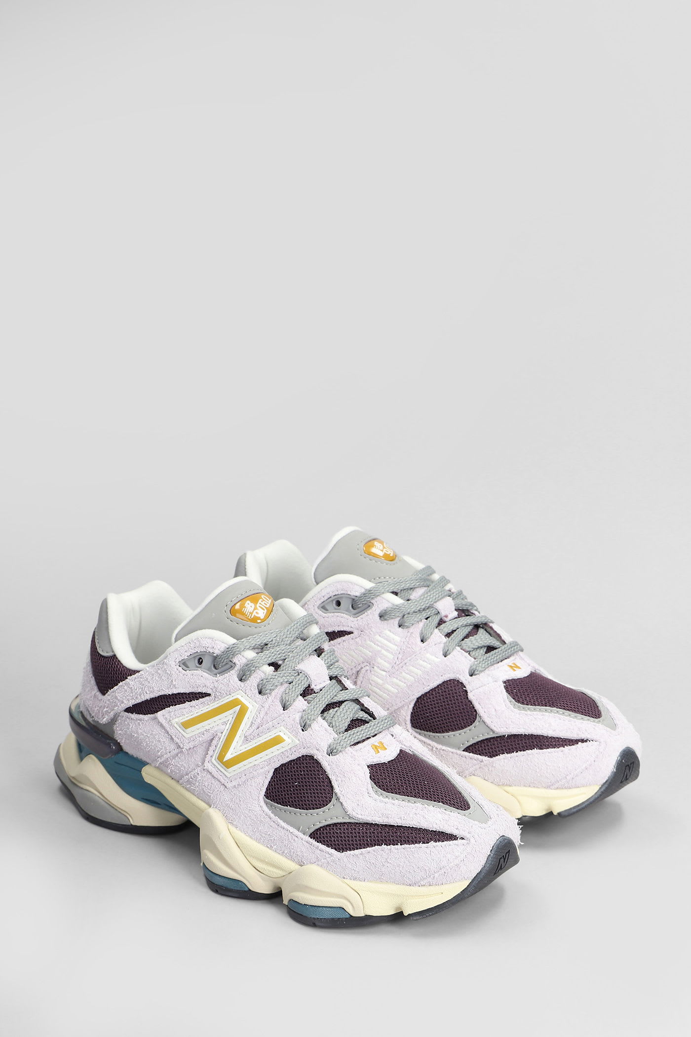 New Balance 9060 Sneakers In Viola Suede And Fabric In Multi