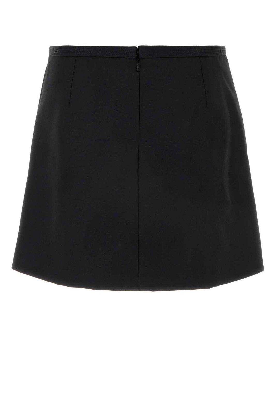 Shop Versace Zip-up Mini Skirt In Black