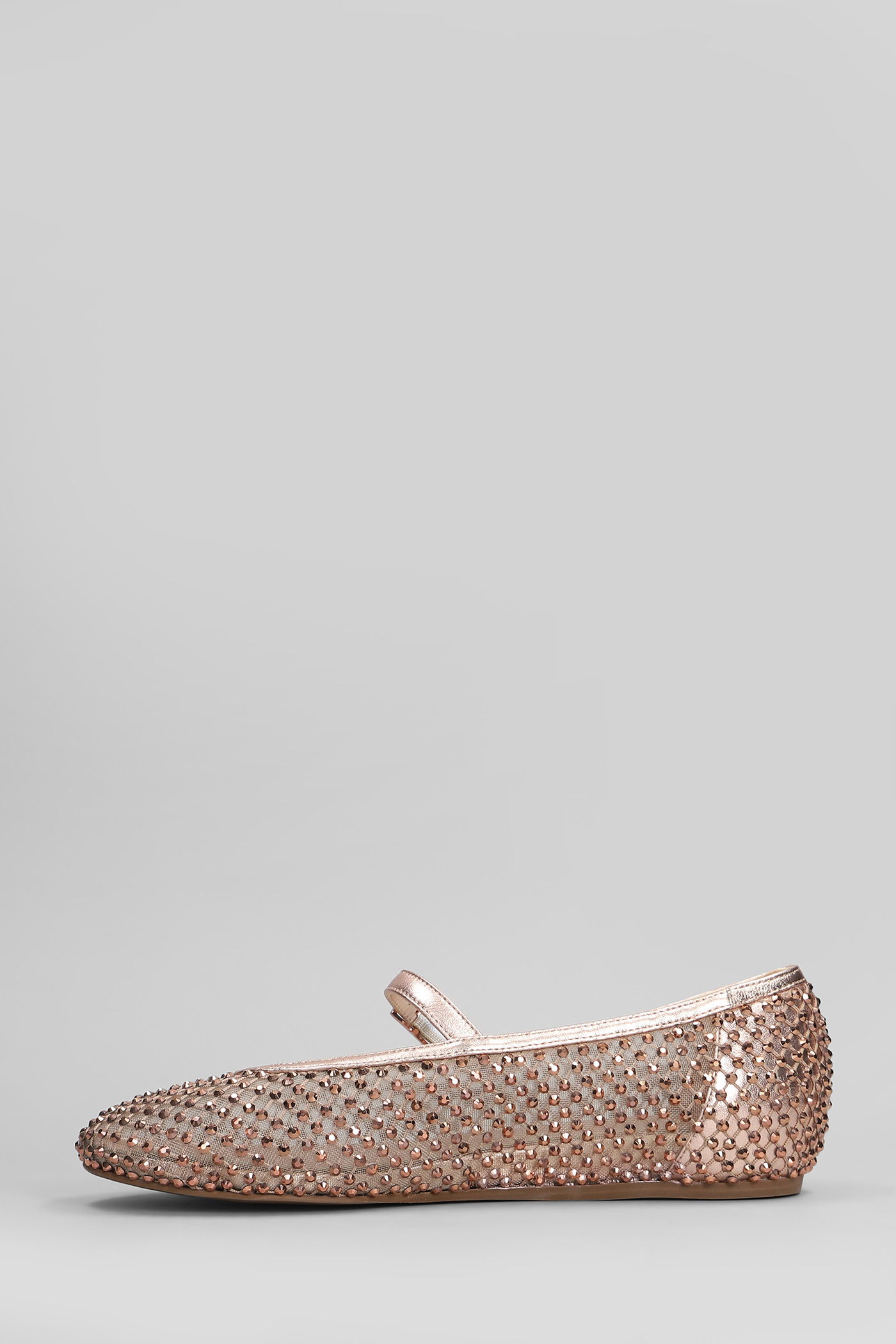 Le Silla Gilda Gold Ballet Flats In Neutral