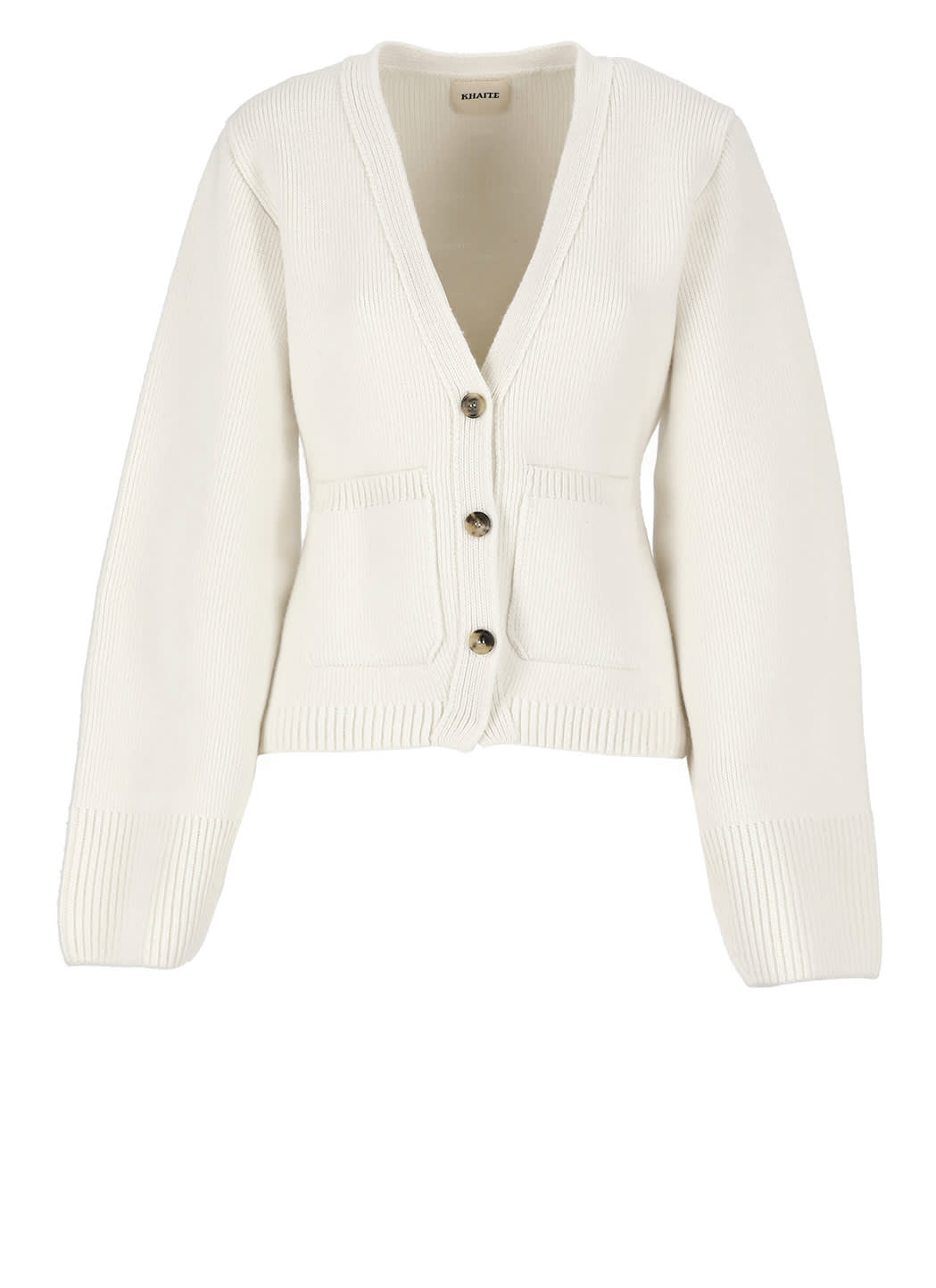 Shop Khaite Scarlet Knitted Cardigan In Ivory