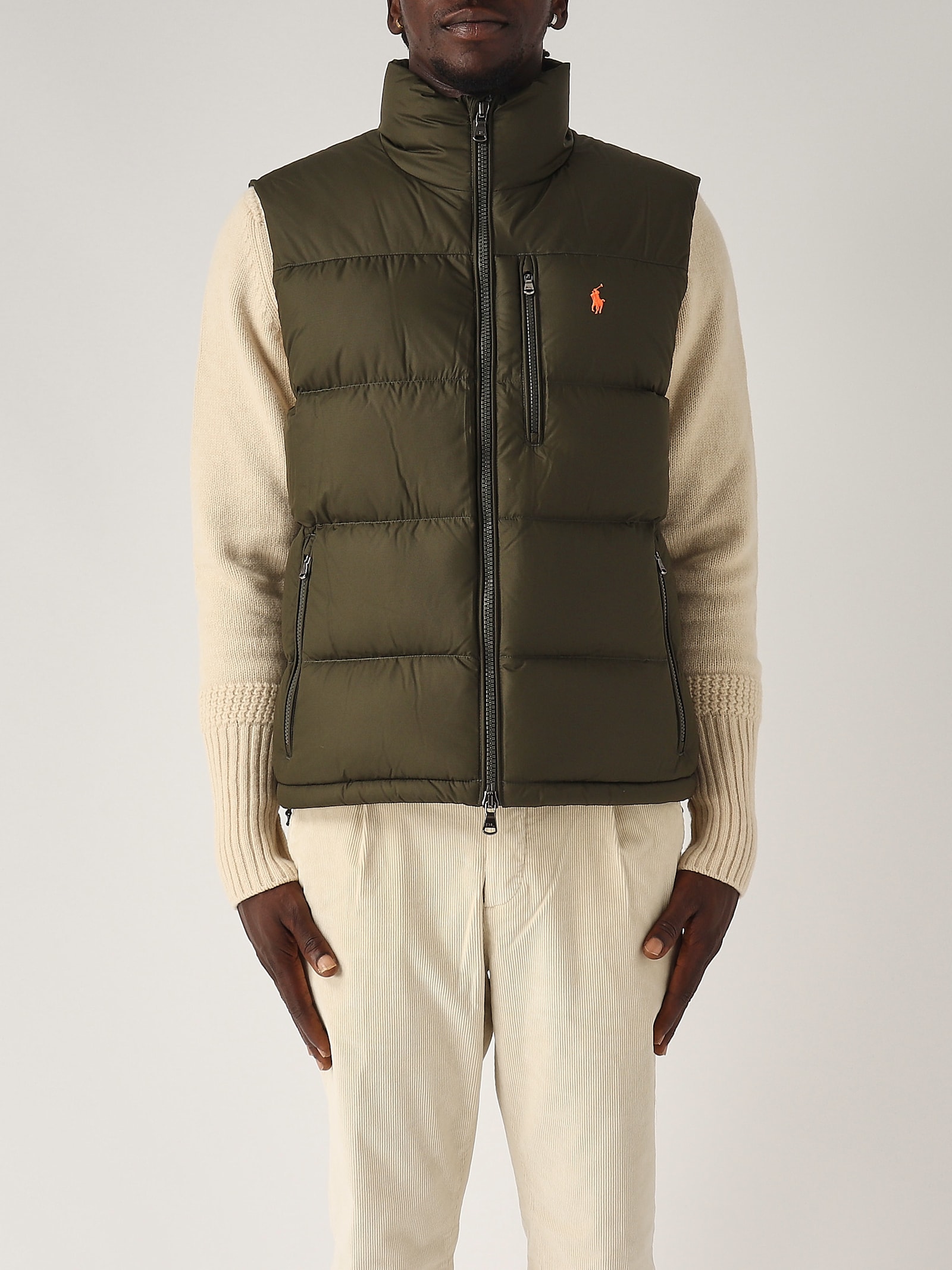 Shop Polo Ralph Lauren Gilet Piuma Danatra Jacket In Militare