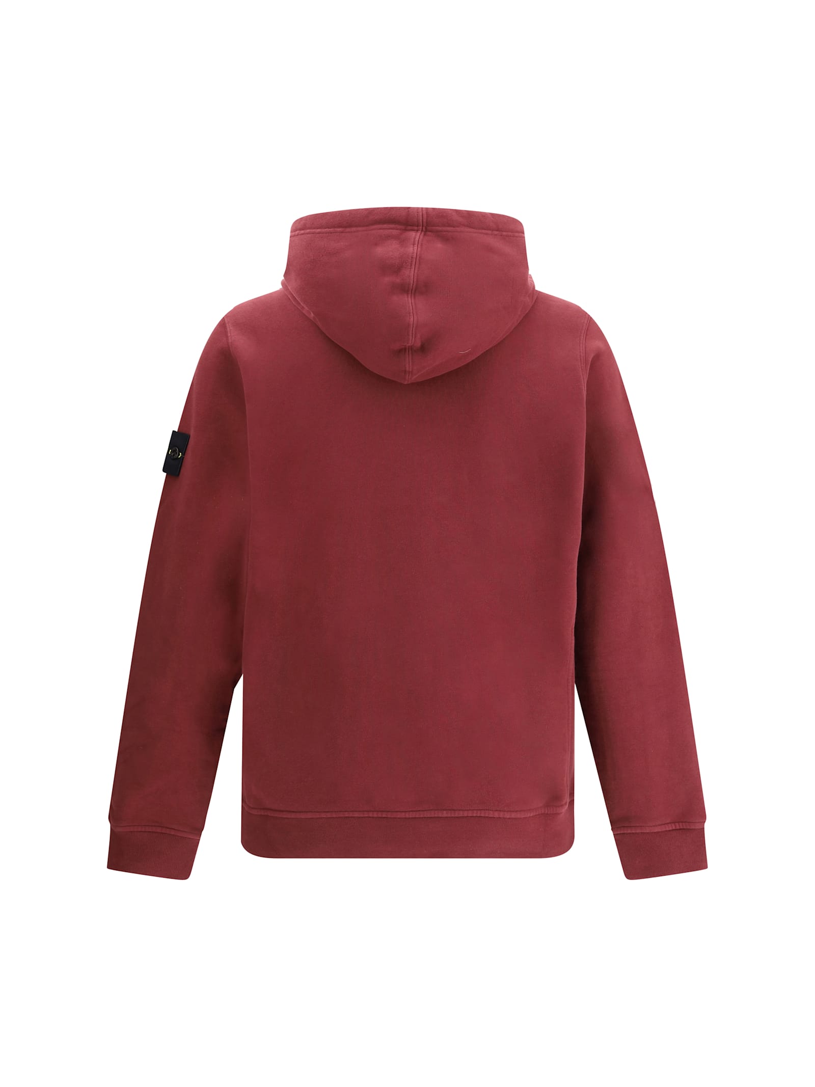 Stone Island Hoodie With Kangaroo Pocket In Burgundy