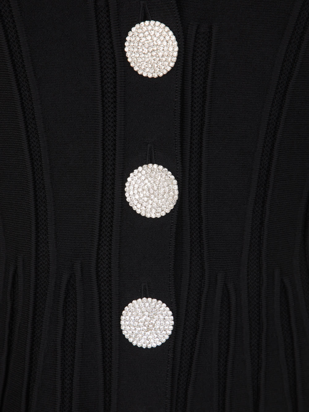 Shop Balmain Buttoned Ribbed Knit Basque Cardigan In Pa Noir
