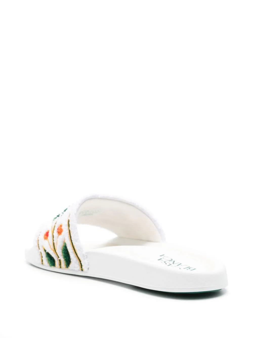 Shop Casablanca White Slippers With Embroidered Terry Detail