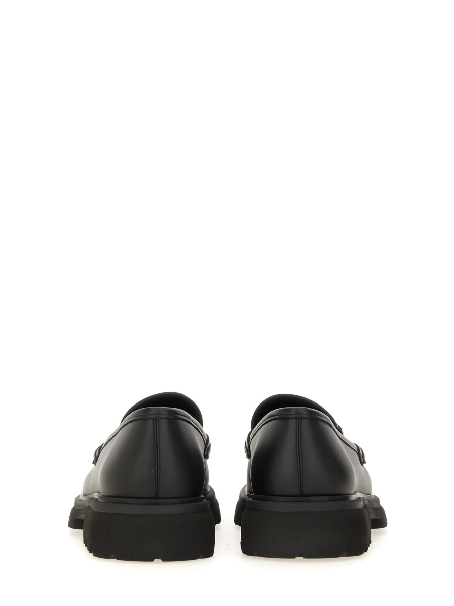 Shop Ferragamo Moccasin Ornament Gancini In Black