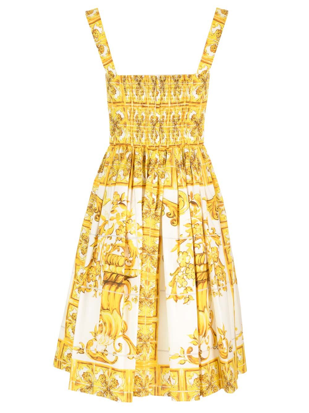 Shop Dolce & Gabbana Bustier Midi Dress In Yellow