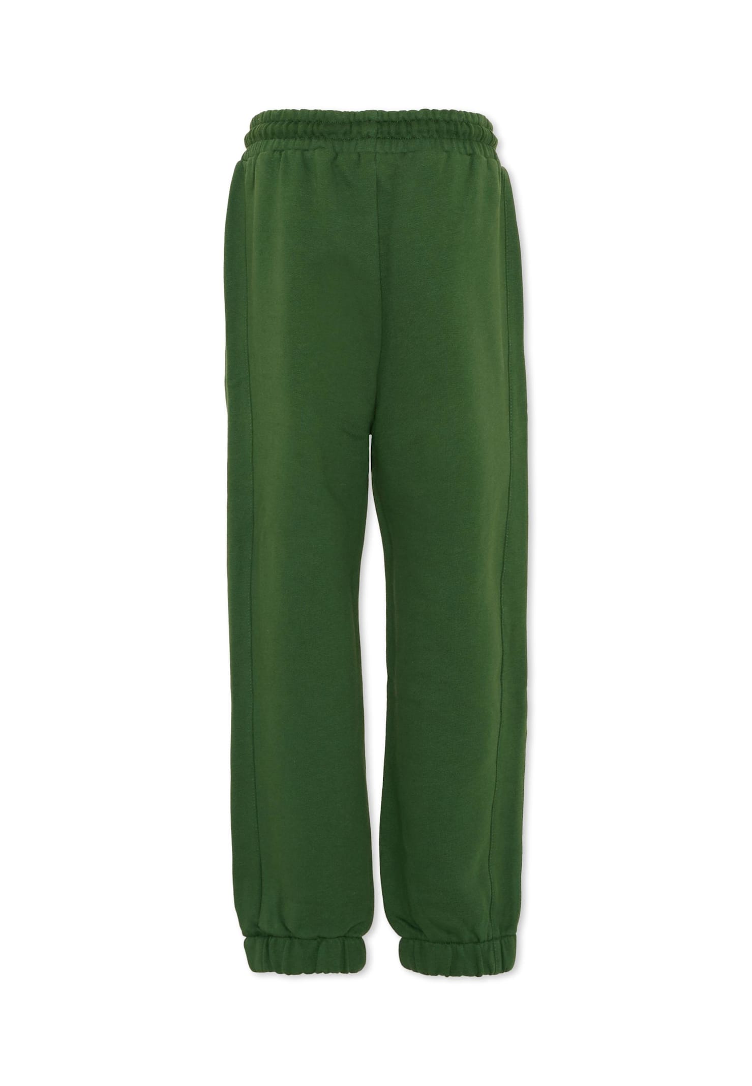 Msgm Green Sweatpants For Kids With Logo In Green