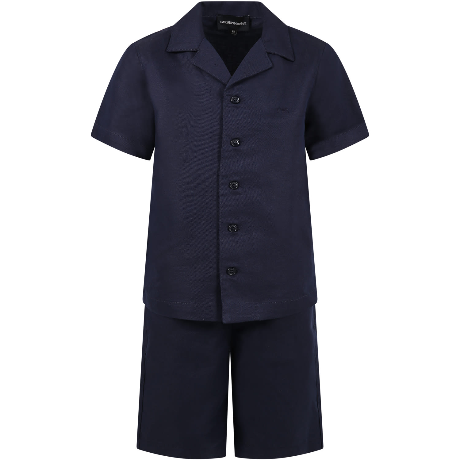 Armani Collezioni Kids' Blue Suit For Boy With Logo And Iconic Eaglet