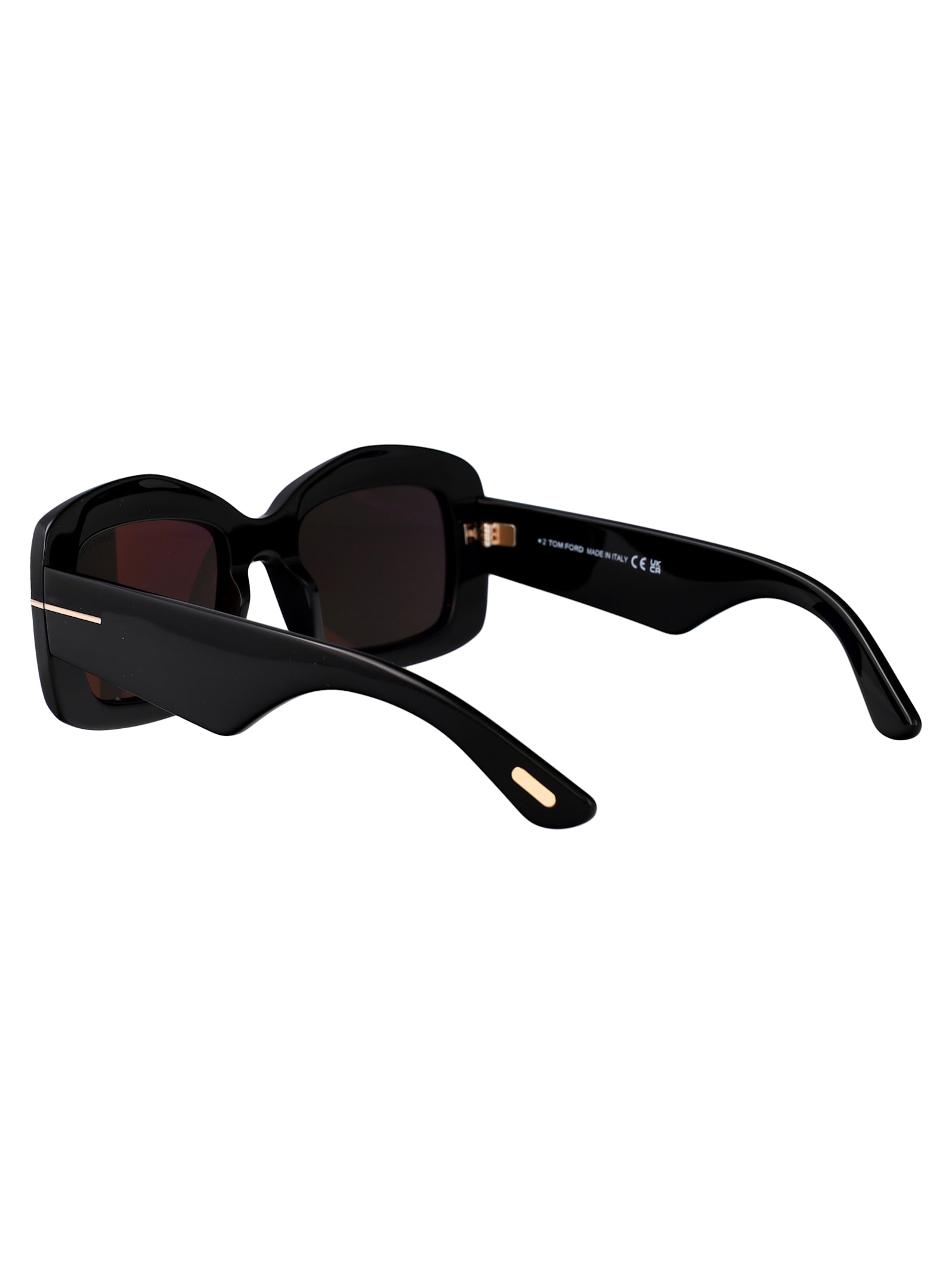 Tom Ford Eyewear Rectangle-frame Sunglasses In Nero Lucido / Fumo