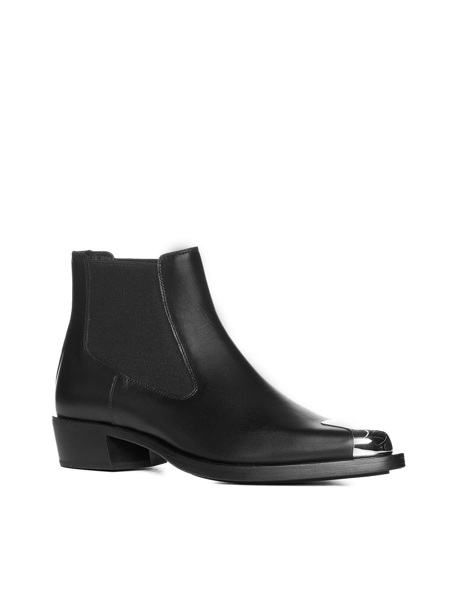 Shop Alexander Mcqueen Boots In Black/black/silver