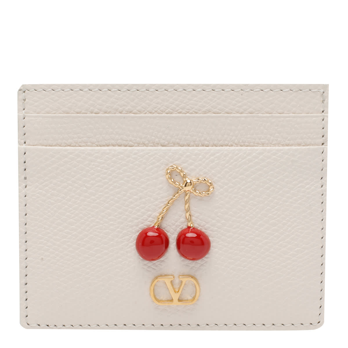 Valentino Garavani Cherryfic Cards Holder In White