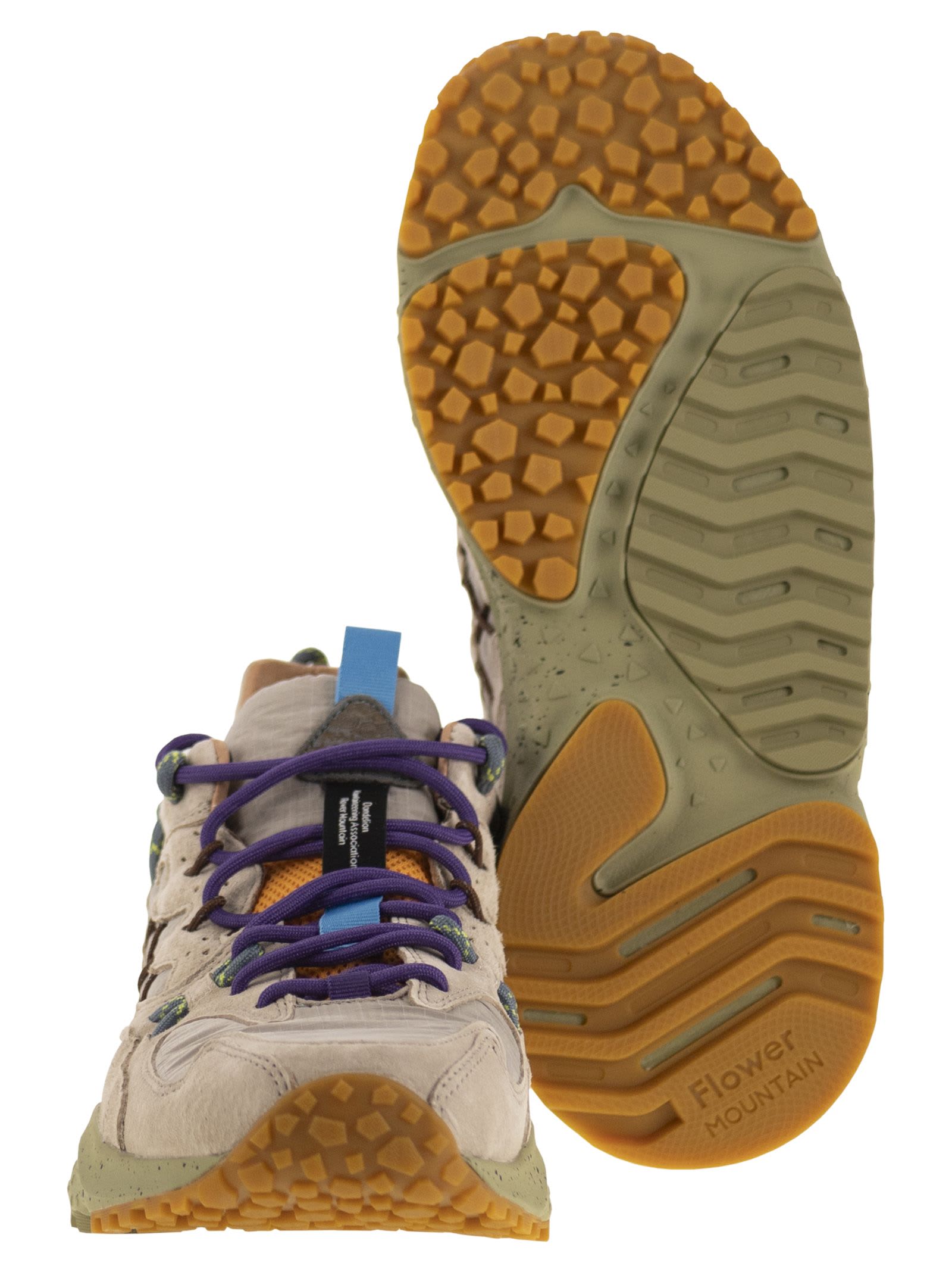 Flower Mountain Yamabushi - Sneakers In Suede And Technical Fabric In Multi