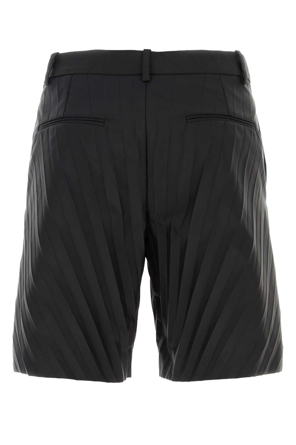 Shop Valentino Black Nylon Bermuda Shorts