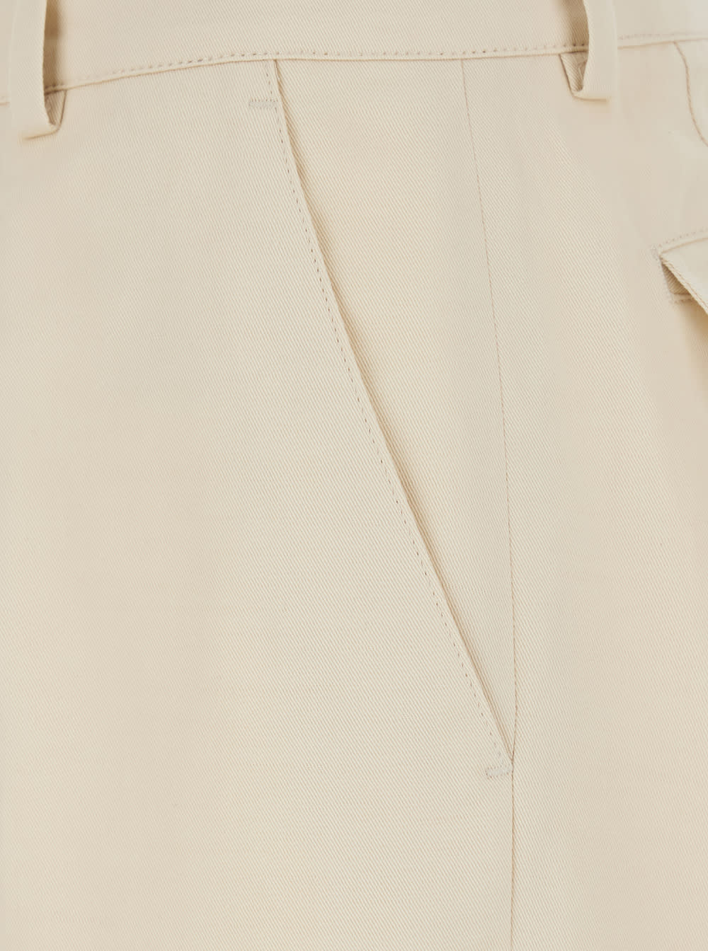 Pt Torino White Pants With Cargo Pockets In Cotton And Linen Blend Woman In White