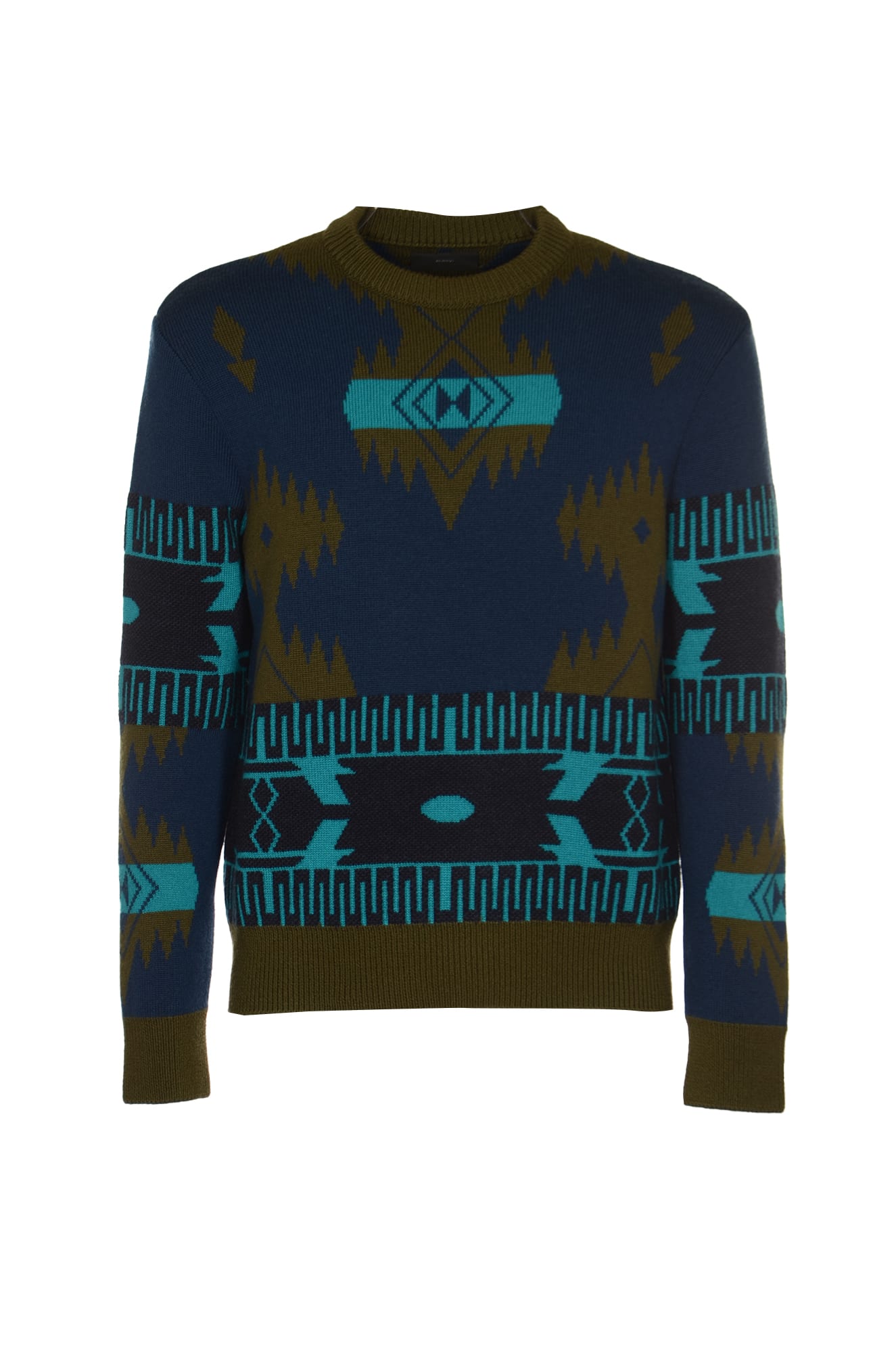 Shop Alanui Icon Jacquard Sweater In Naval Jack