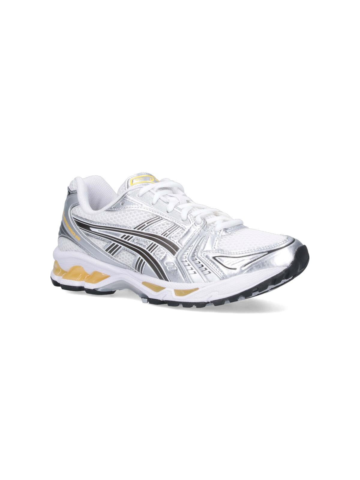 Shop Asics Gel-kayano 14 Sneakers In White/tai Chi Yellow