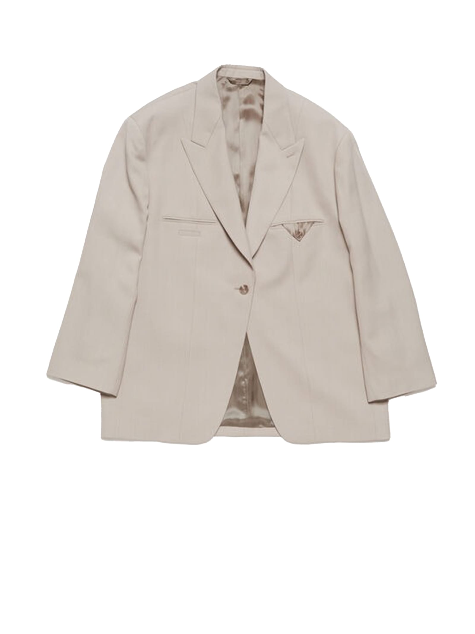Shop Acne Studios Beige Tailored Single-breasted Jacket In Cold Beige
