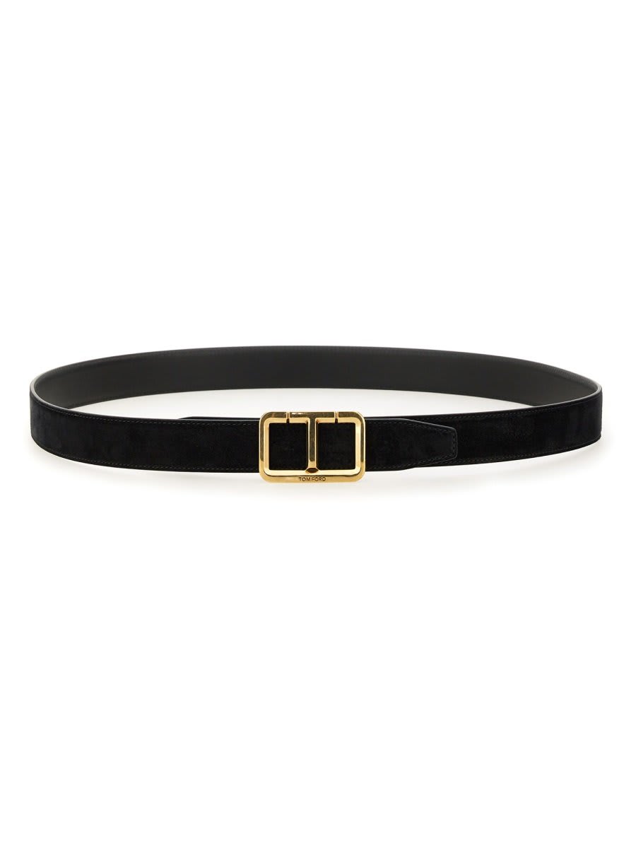 Shop Tom Ford Logo-buckle Fastened Belt In Black