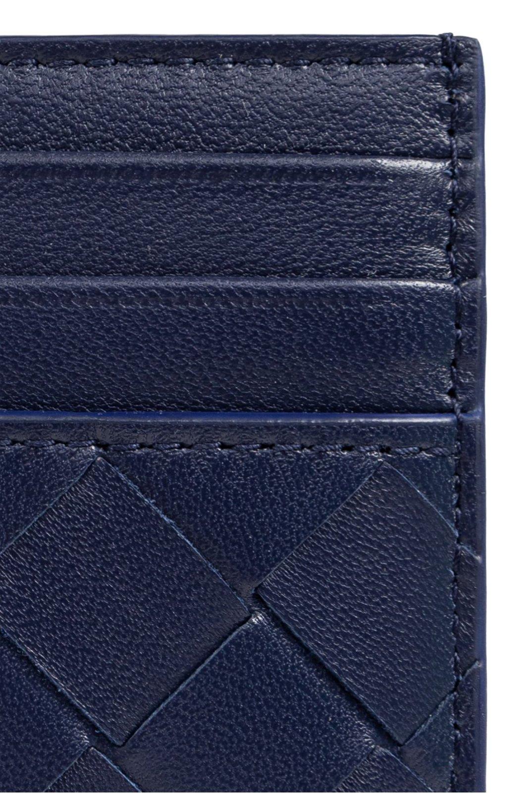 Shop Bottega Veneta Intrecciato Credit Card Case In Purple