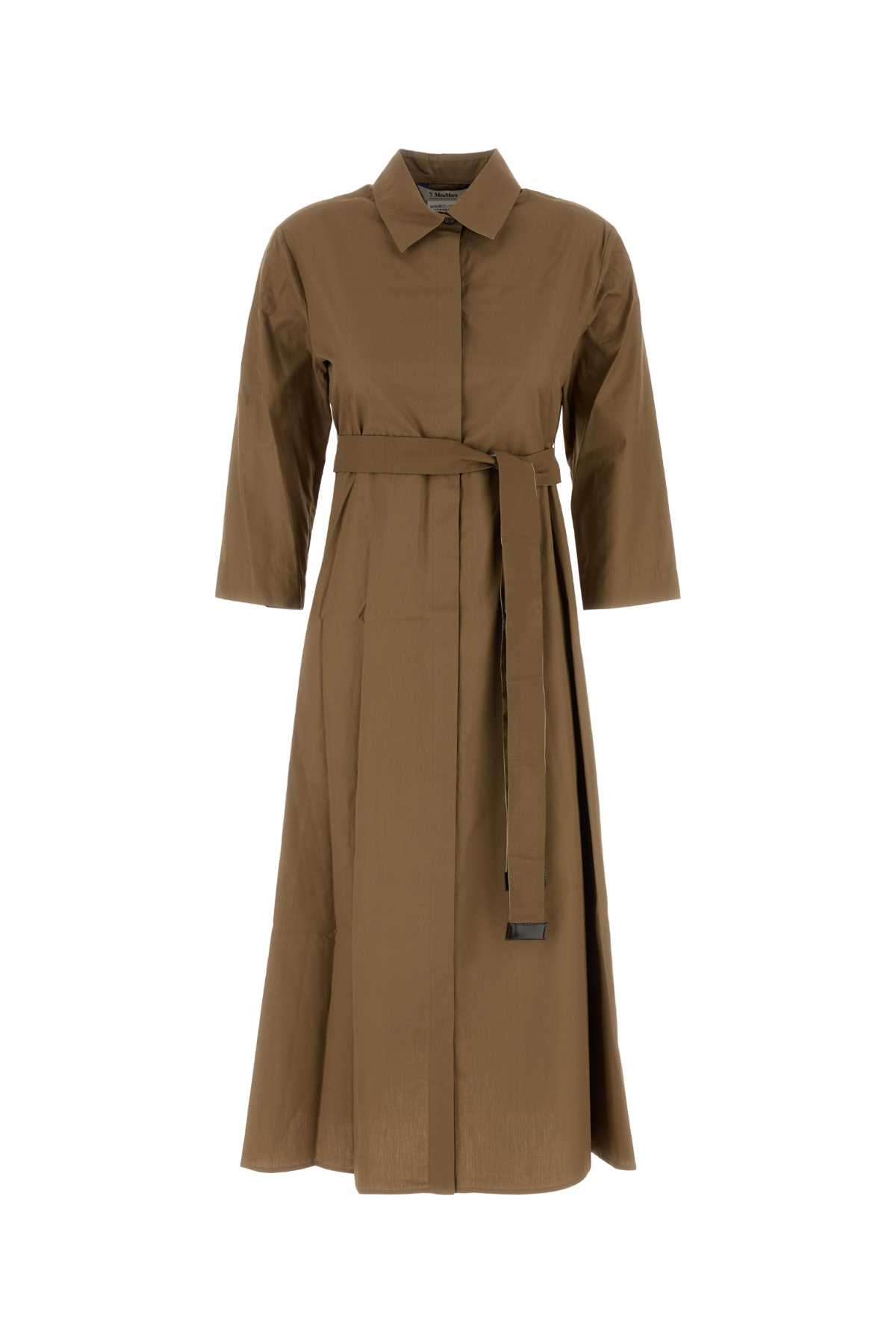 Shop 's Max Mara Mud Poplin Olimpia Shirt Dress In Caramel