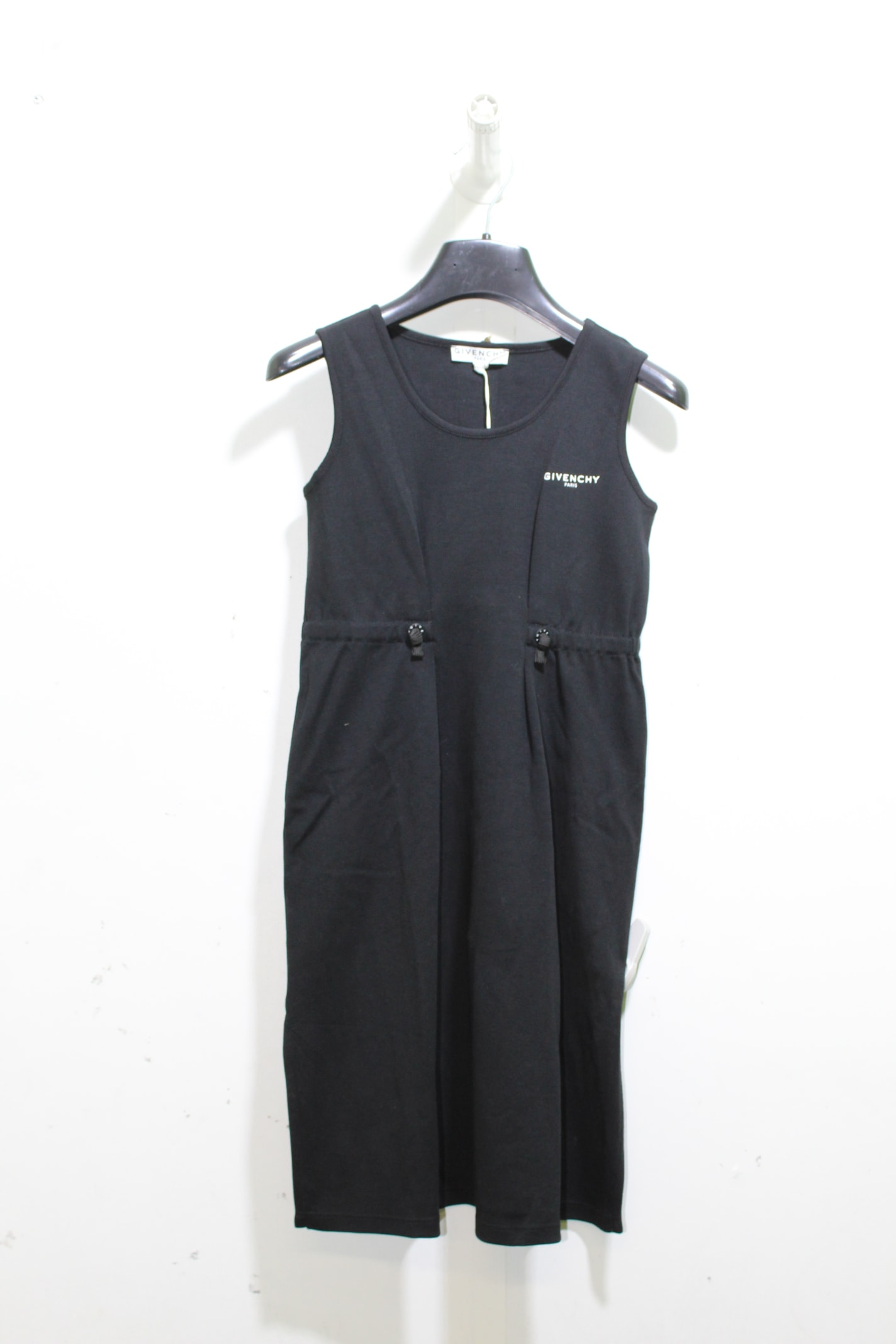 Givenchy Kids' Drawstring Cotton Dress In Black