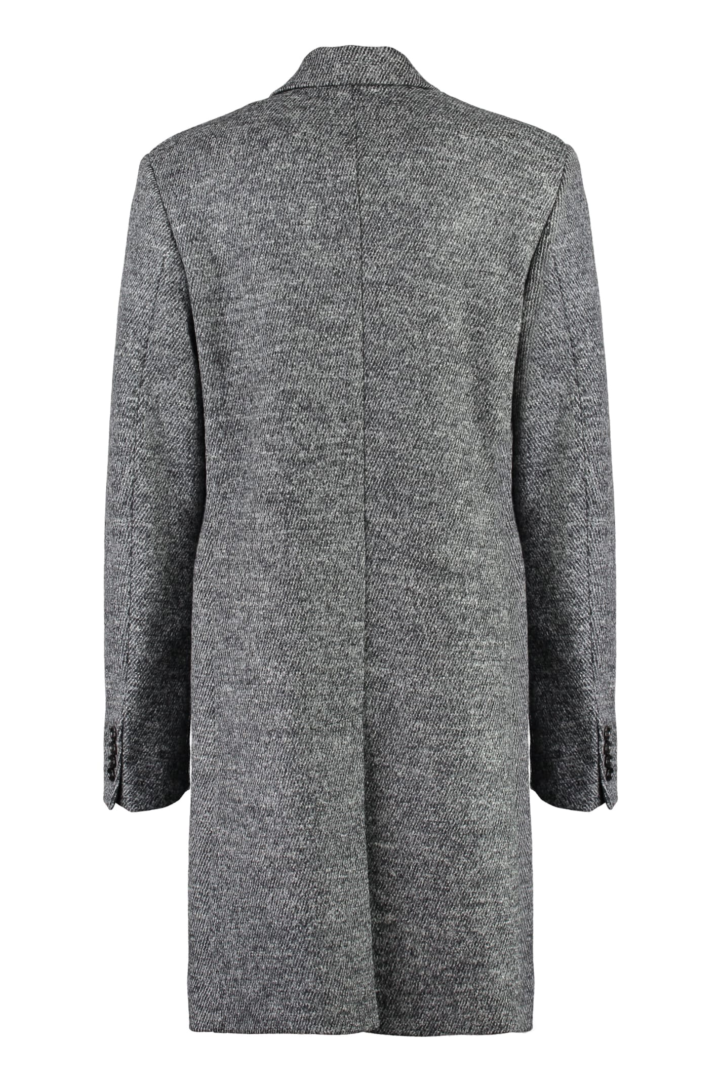 Shop Dolce & Gabbana Single-breasted Wool Coat In Grey