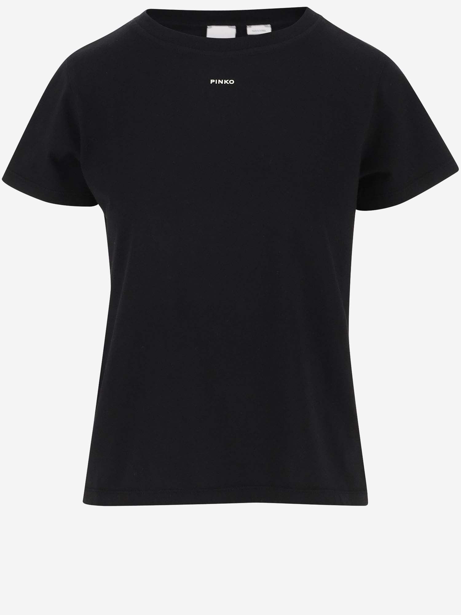 Shop Pinko Cotton T-shirt With Logo In Black