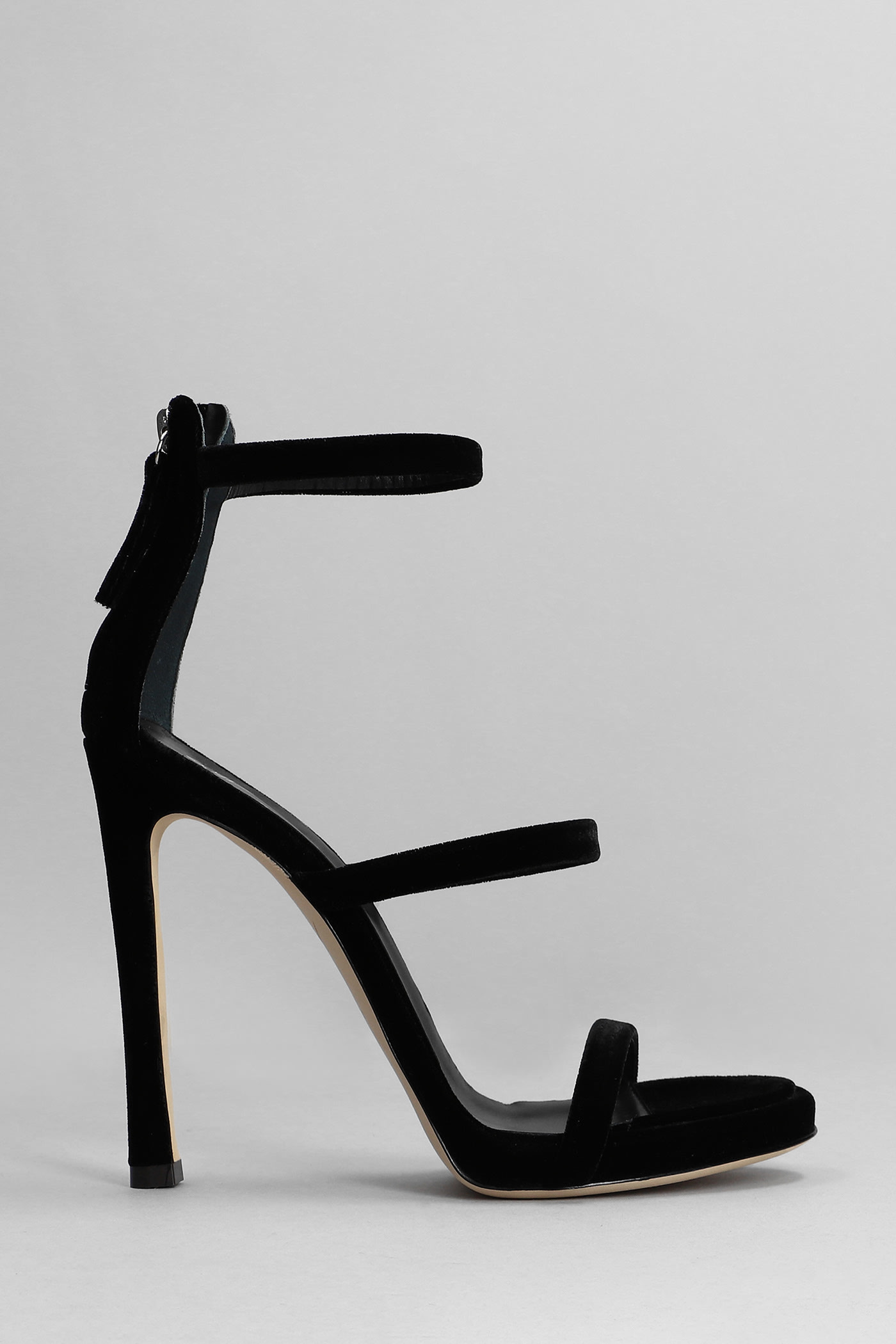 Giuseppe Zanotti Harmony Sandals In Black Velvet