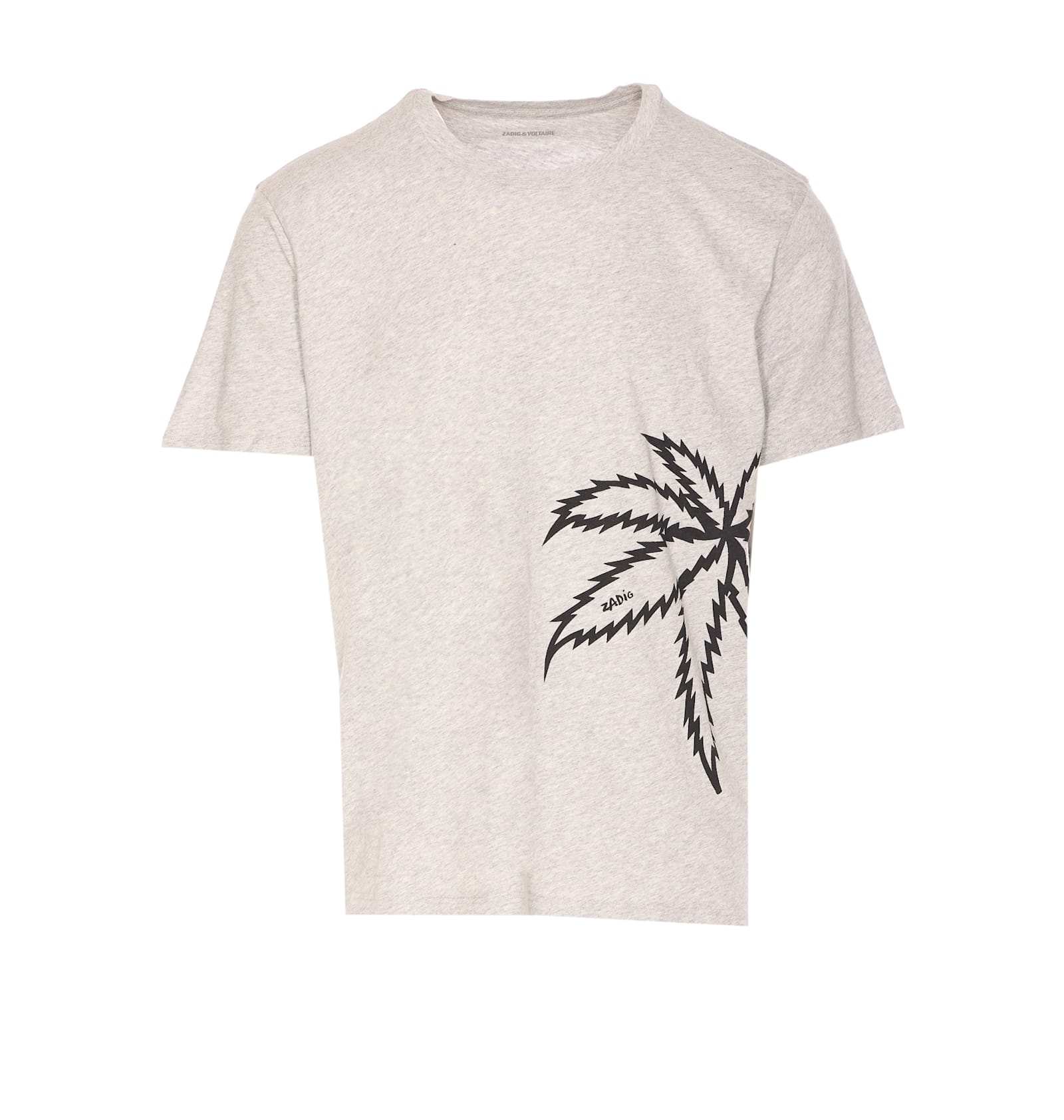 Tシャツ・カットソー ZADIG&VOLTAIRE BIG PALM TREE  T-SHIRT Zadig & Voltaire Big Palm Tree Tommy T-shirt In Grey | ModeSens