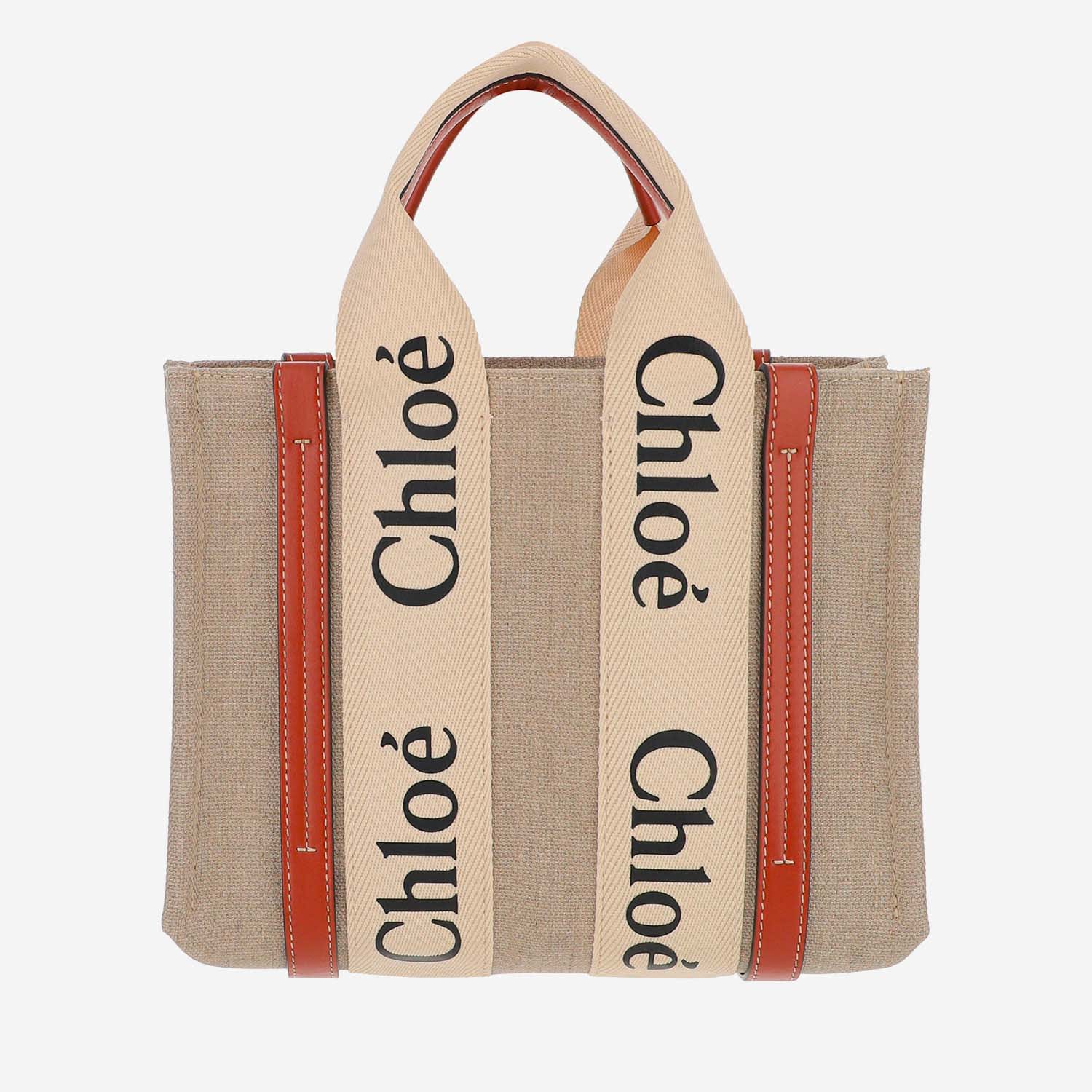 Chloé Small Woody Tote Bag In Neutral