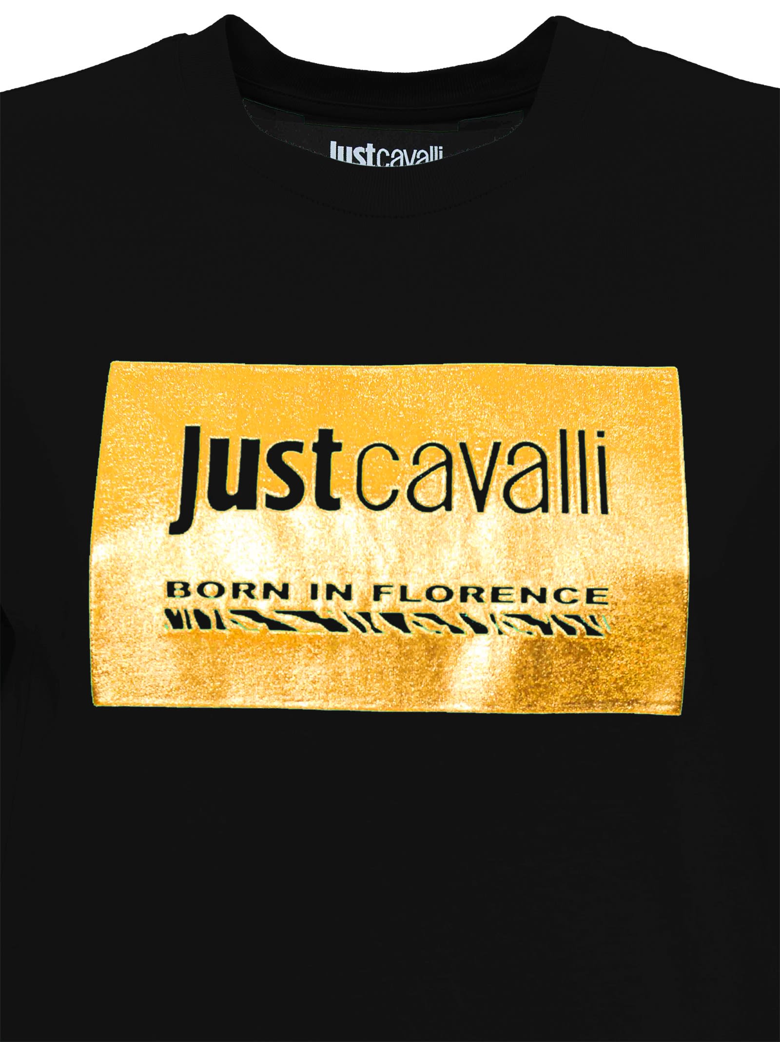 JUST CAVALLI JUST CAVALLI BLACK SHORT SLEEVES T-SHIRT