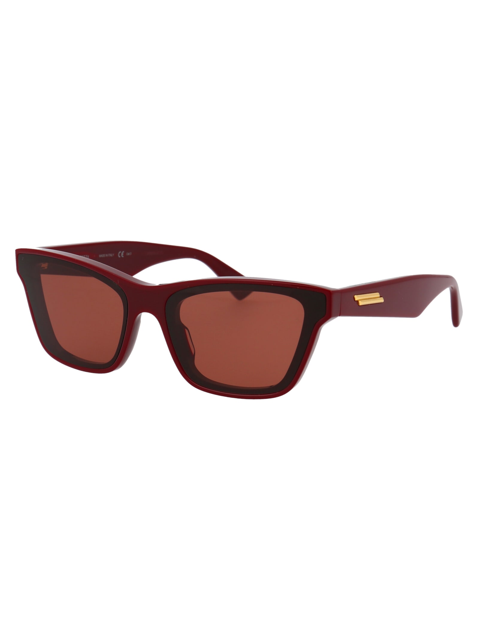 Shop Bottega Veneta Bv1119s Sunglasses In 005 Burgundy Burgundy Brown