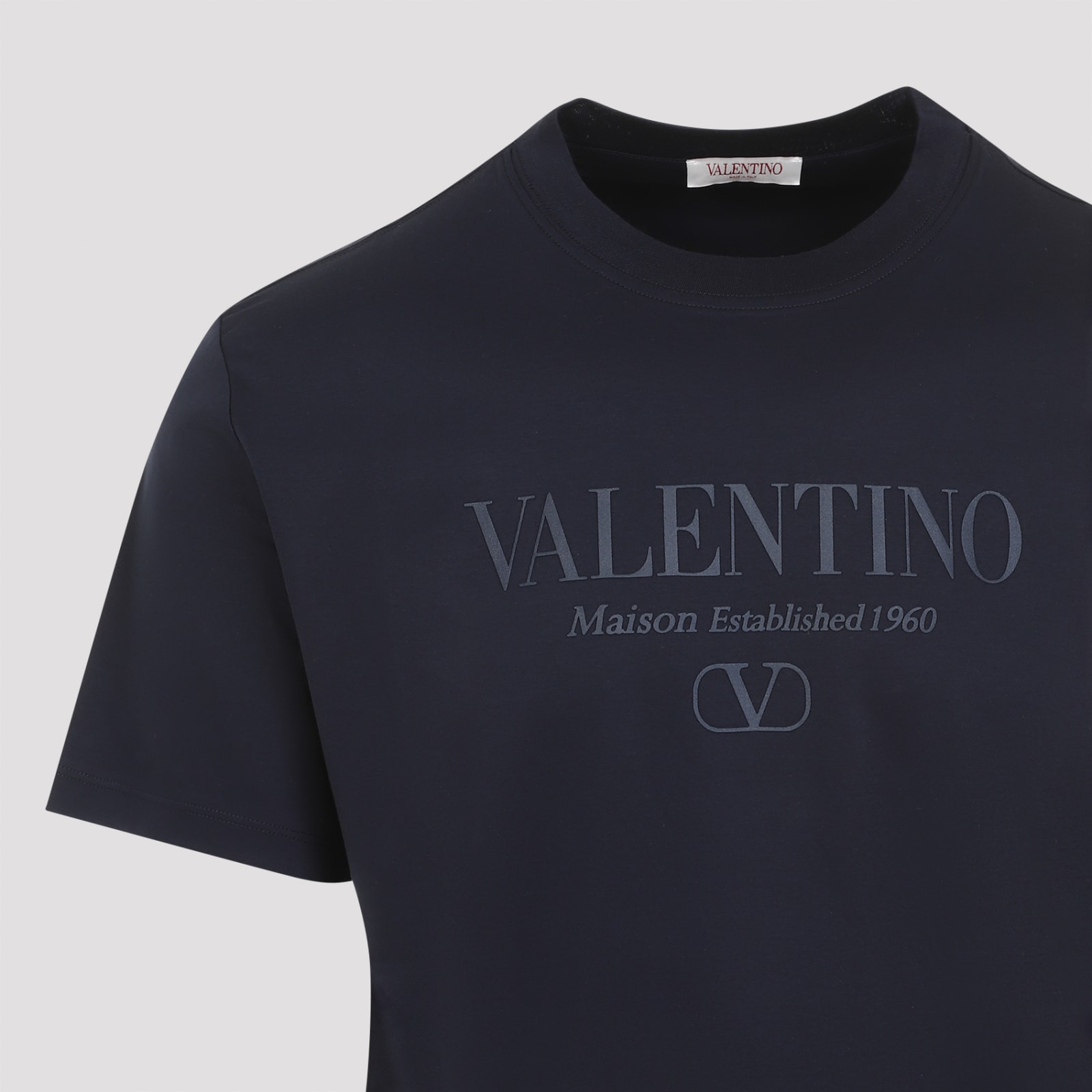 Shop Valentino Cotton T-shirt In Navy