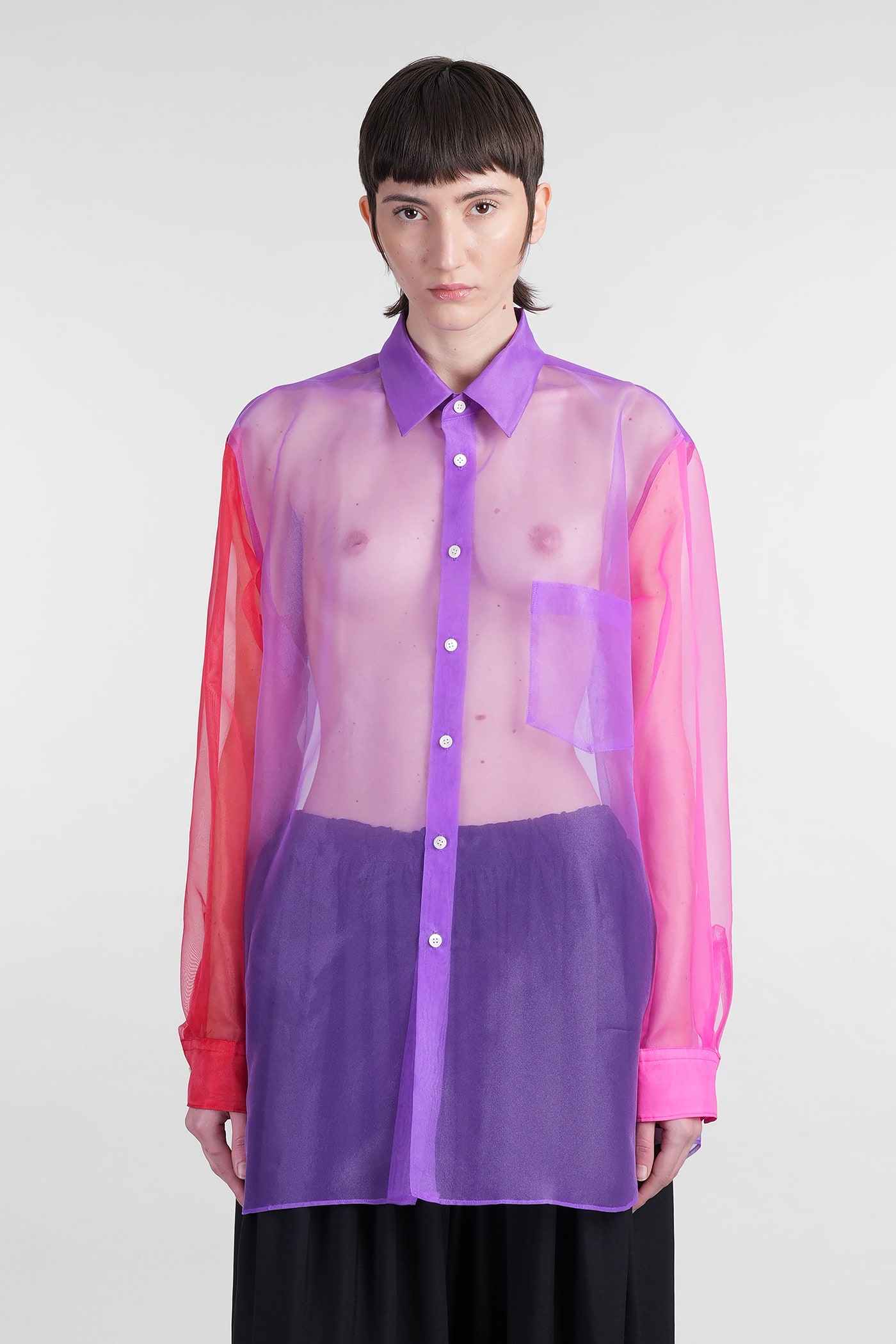 Shop Comme Des Garçons Shirt In Viola Polyester