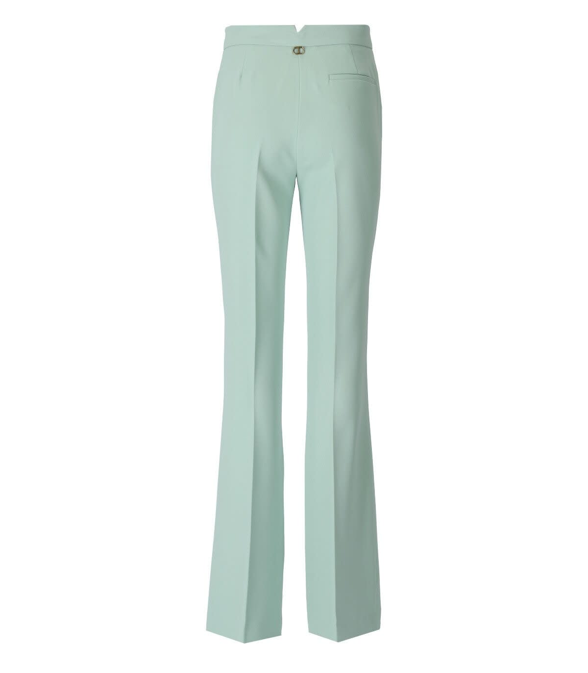 Shop Twinset Green Flare Trousers In Mint
