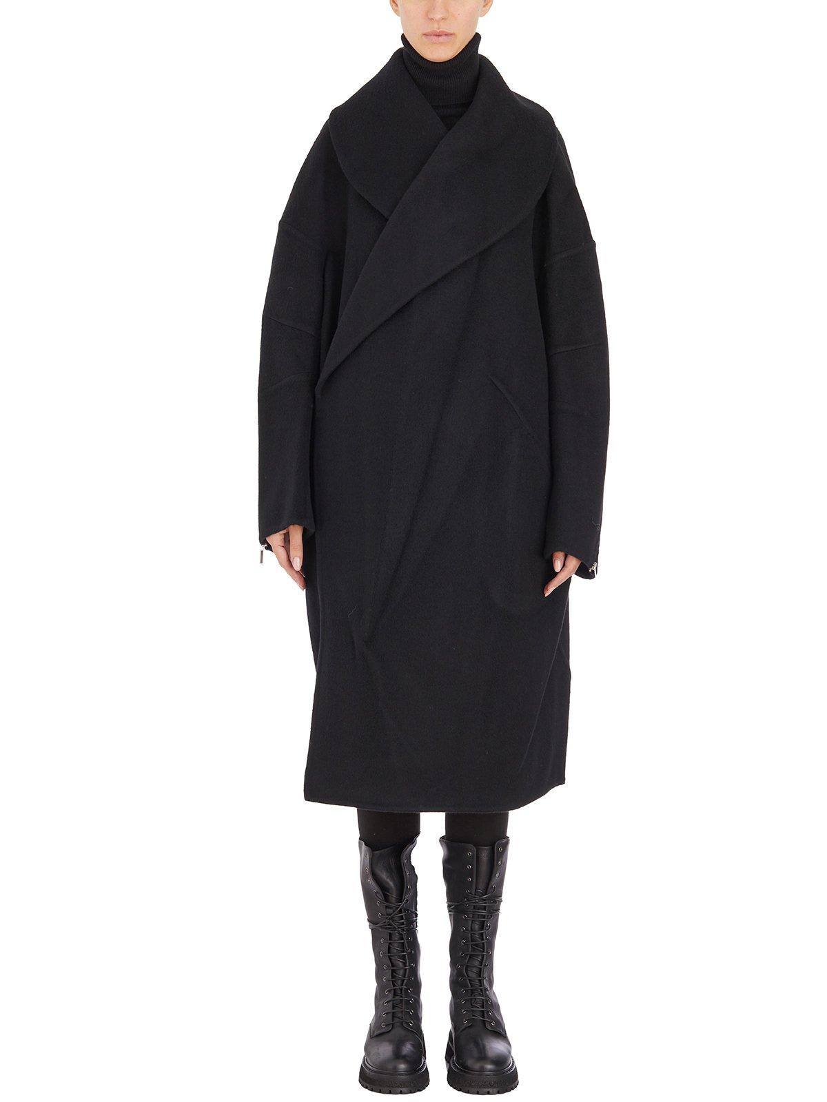 Shop Helmut Lang Double-faced Apex Cocoon Coat In Black